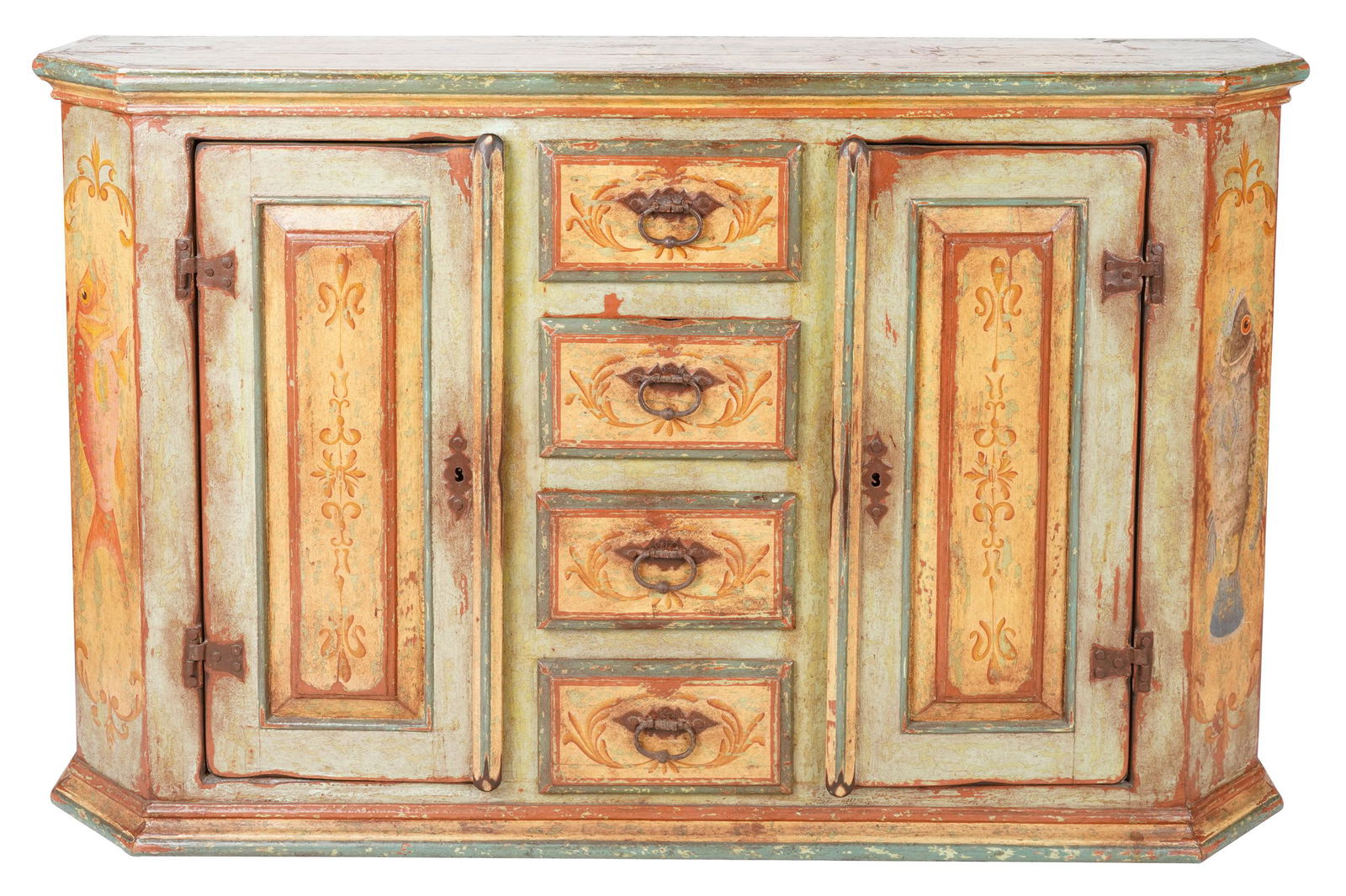 GUATEMALAN PAINTED WOOD CREDENZA (1 of 10)