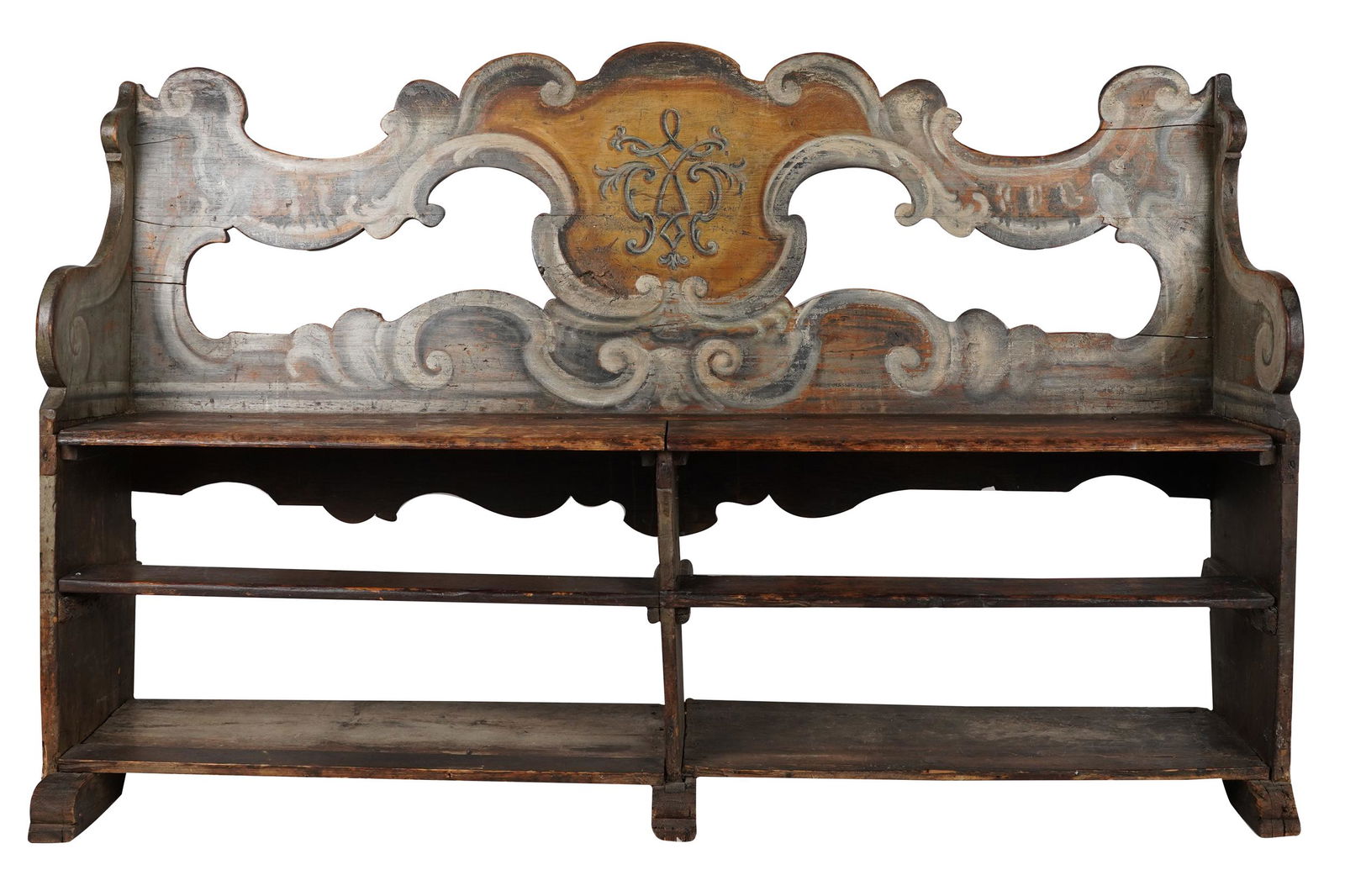 ITALIAN BAROQUE PAINTED WOOD BENCH (1 of 11)