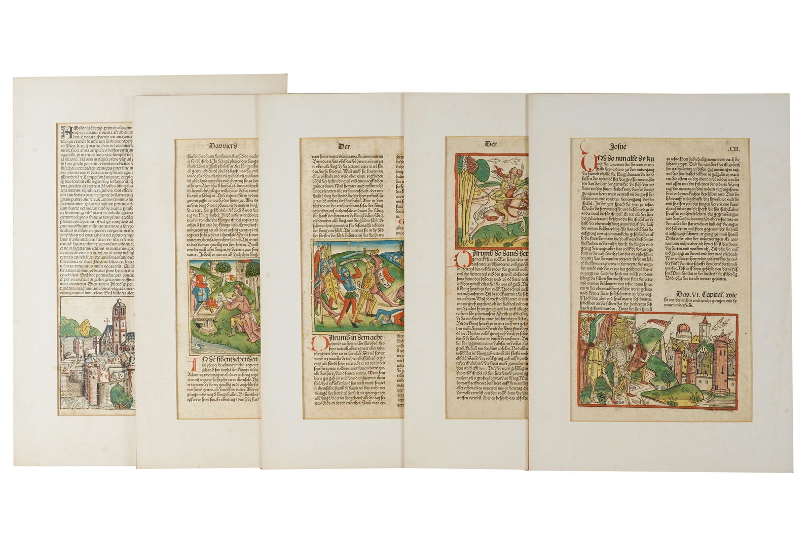 FIVE GERMAN ILLUMINATED MANUSCRIPT PAGES (1 of 7)