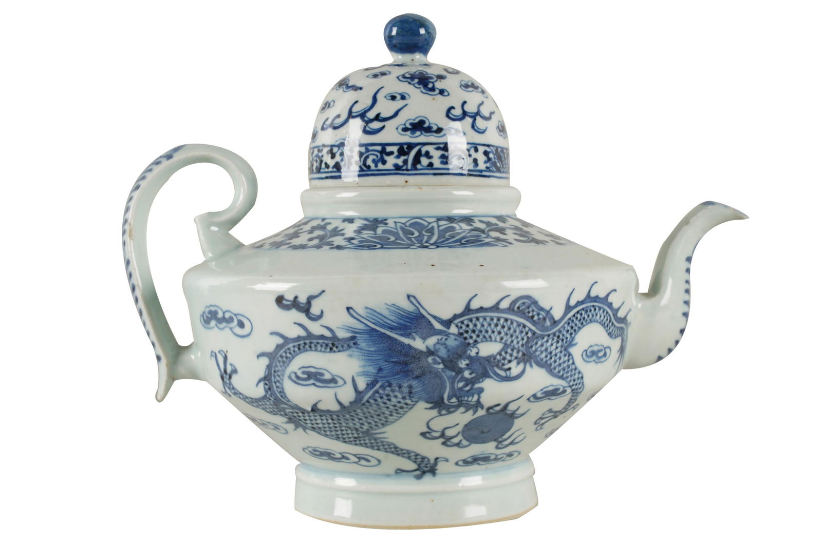 CHINESE BLUE & WHITE PORCELAIN TEAPOT (1 of 11)