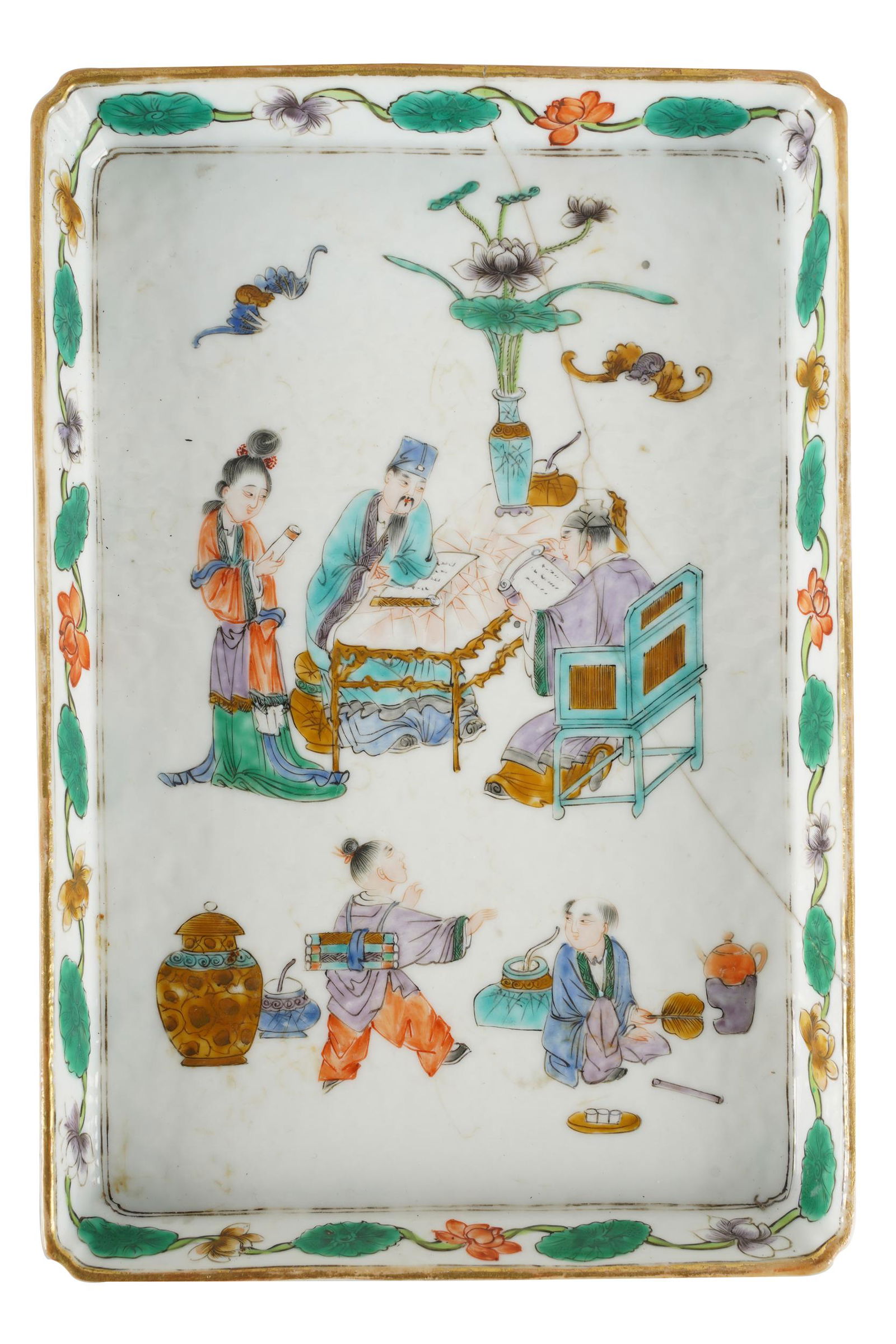 CHINESE PORCELAIN RECTANGULAR TRAY (1 of 7)