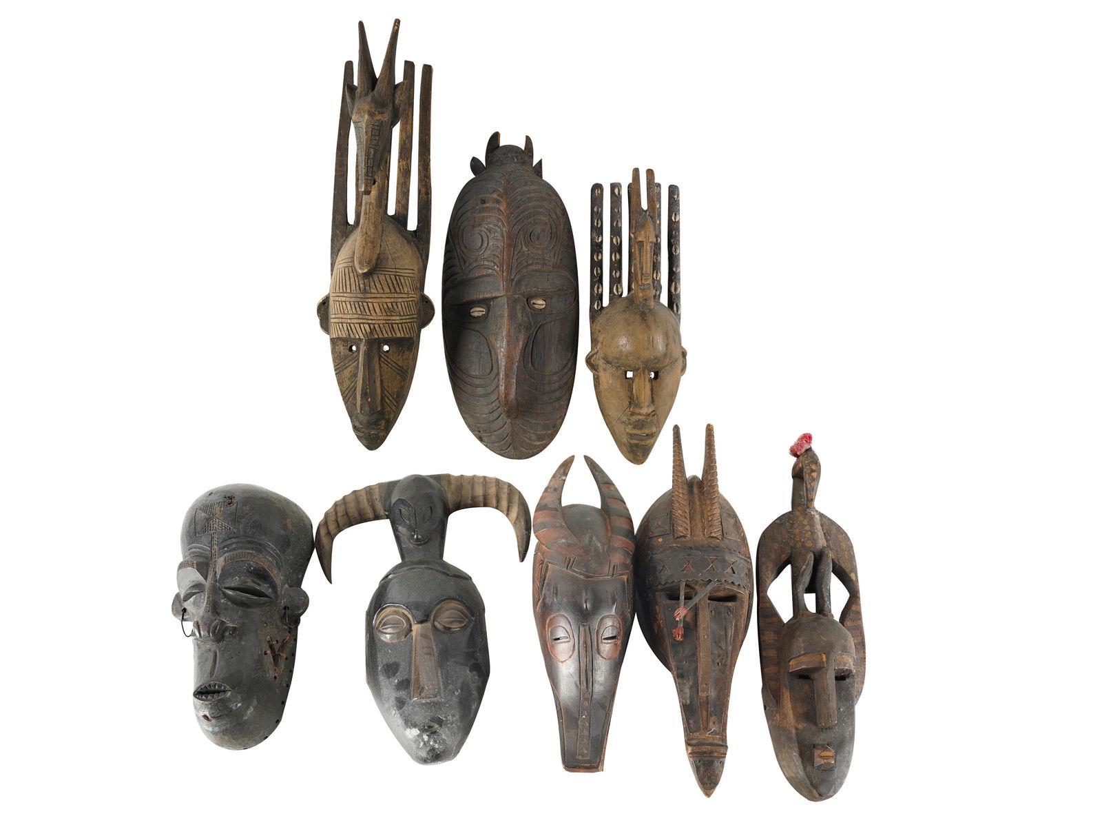 EIGHT AFRICAN MASKS (1 of 17)