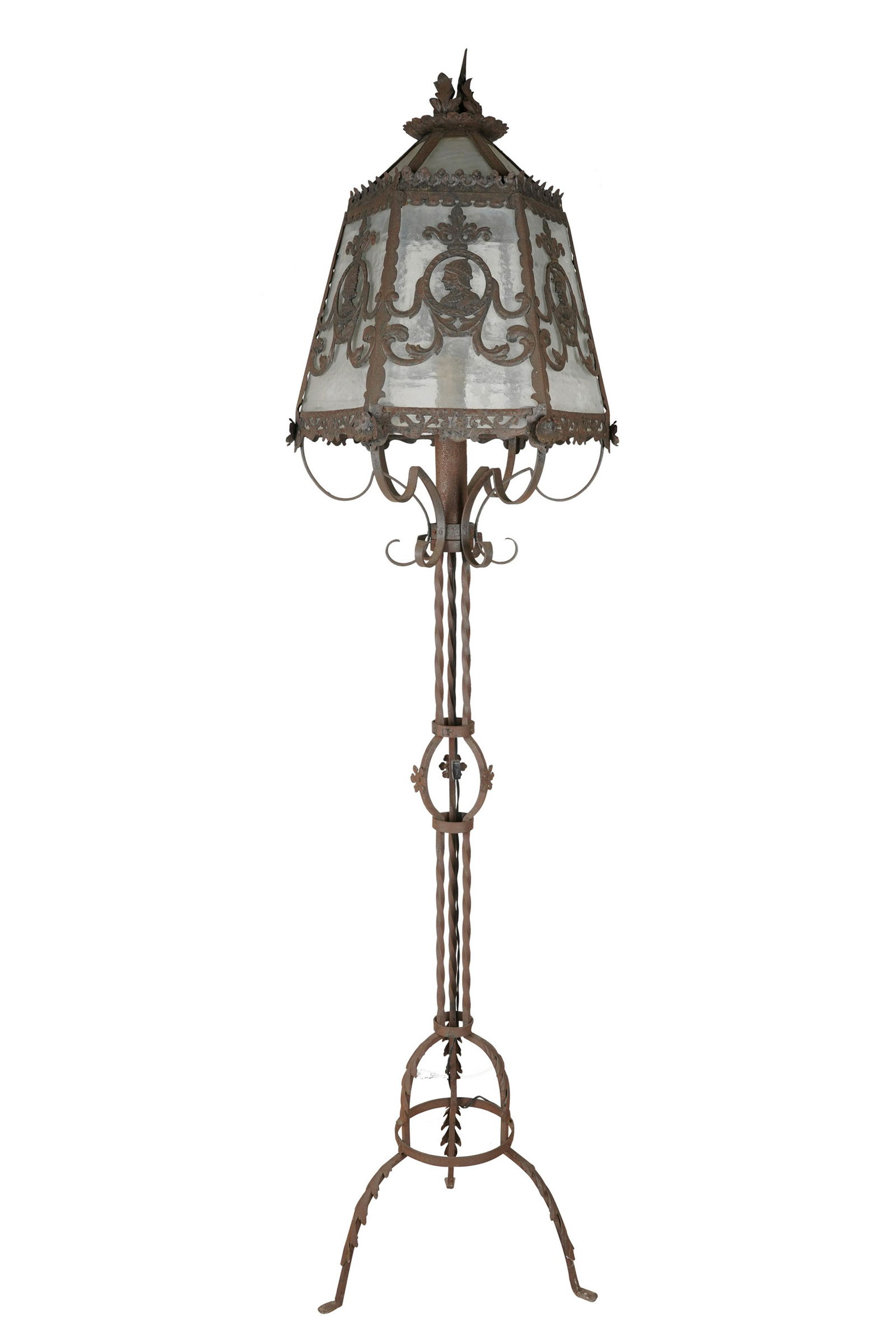 SPANISH REVIVAL STYLE IRON FLOOR LAMP (1 of 9)