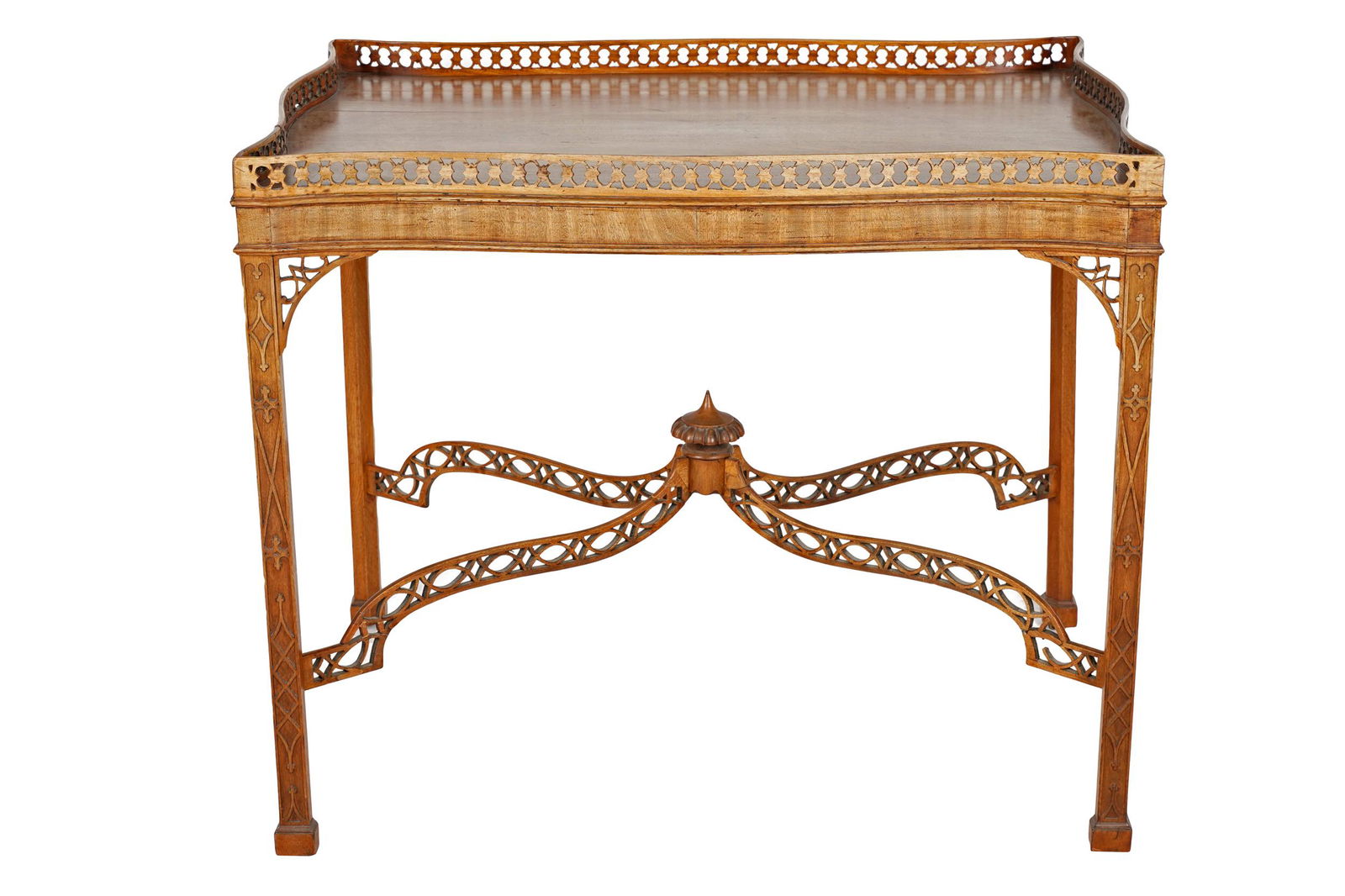 CHIPPENDALE-STYLE MAHOGANY FRETWORK SIDE TABLE (1 of 8)