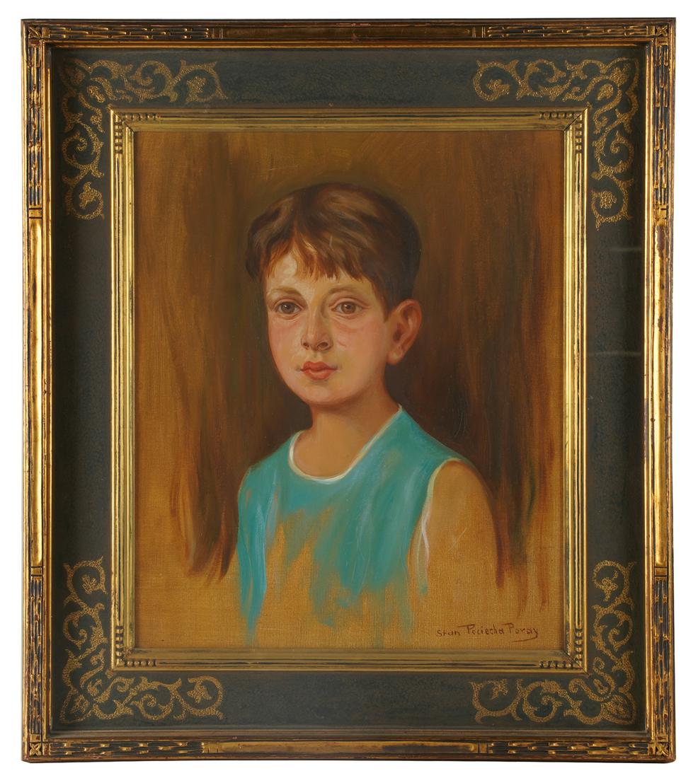 STAN POCIECHA PORAY (1888 - 1948): PORTRAIT OF A BOY: oil on canvas; signed lower right; Provenance: The Freund Family Collection; 18 x 15 inches; 24 1/2 x 21 1/4 inches frame