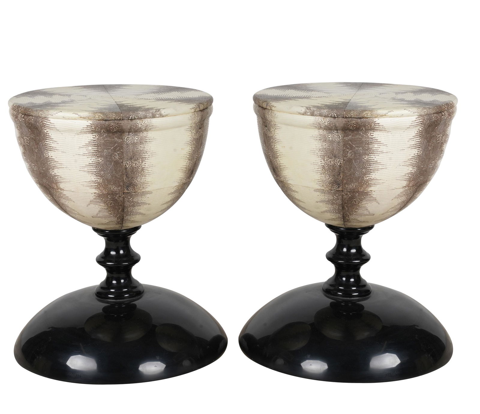 PAIR OF CONTEMPORARY ROUND END TABLES (1 of 8)