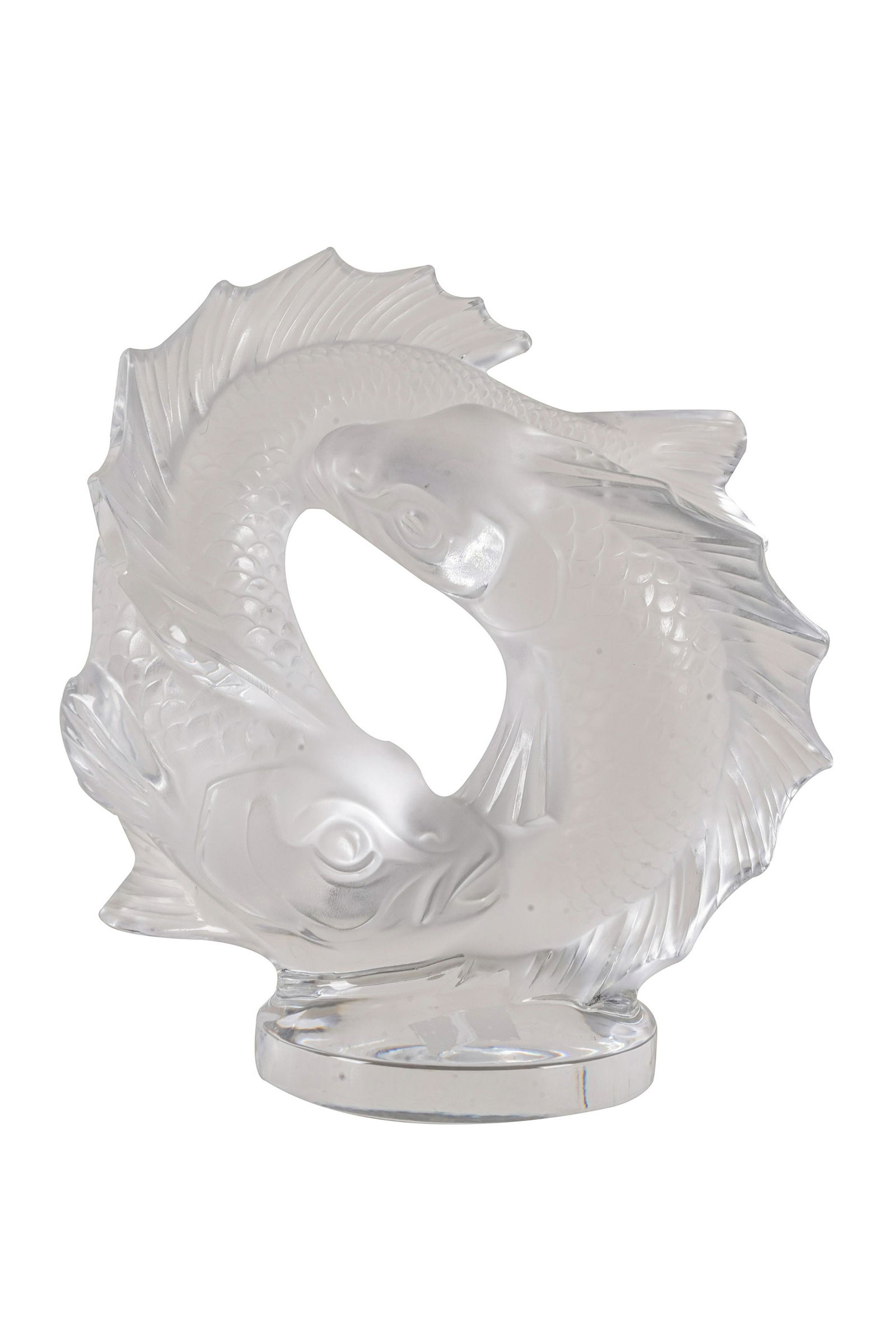 LALIQUE: DOUBLE FISH GLASS SCULPTURE (1 of 11)