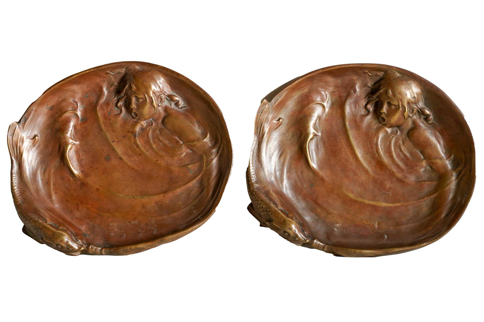 BERNDORF: TWO ART NOUVEAU BRONZE DISHES (1 of 8)