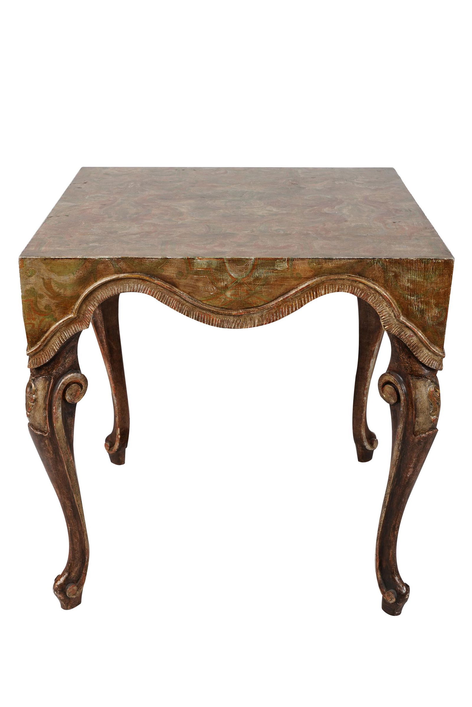 CARVED, GILT & POLYCHROME-PAINTED END TABLE (1 of 7)