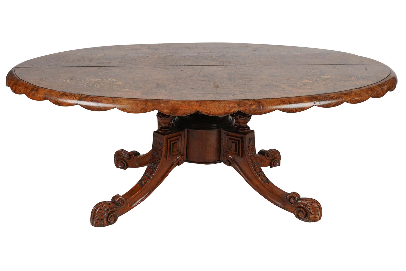 EDWARDIAN MARQUETRY-INLAID BURL LOW TABLE (1 of 10)