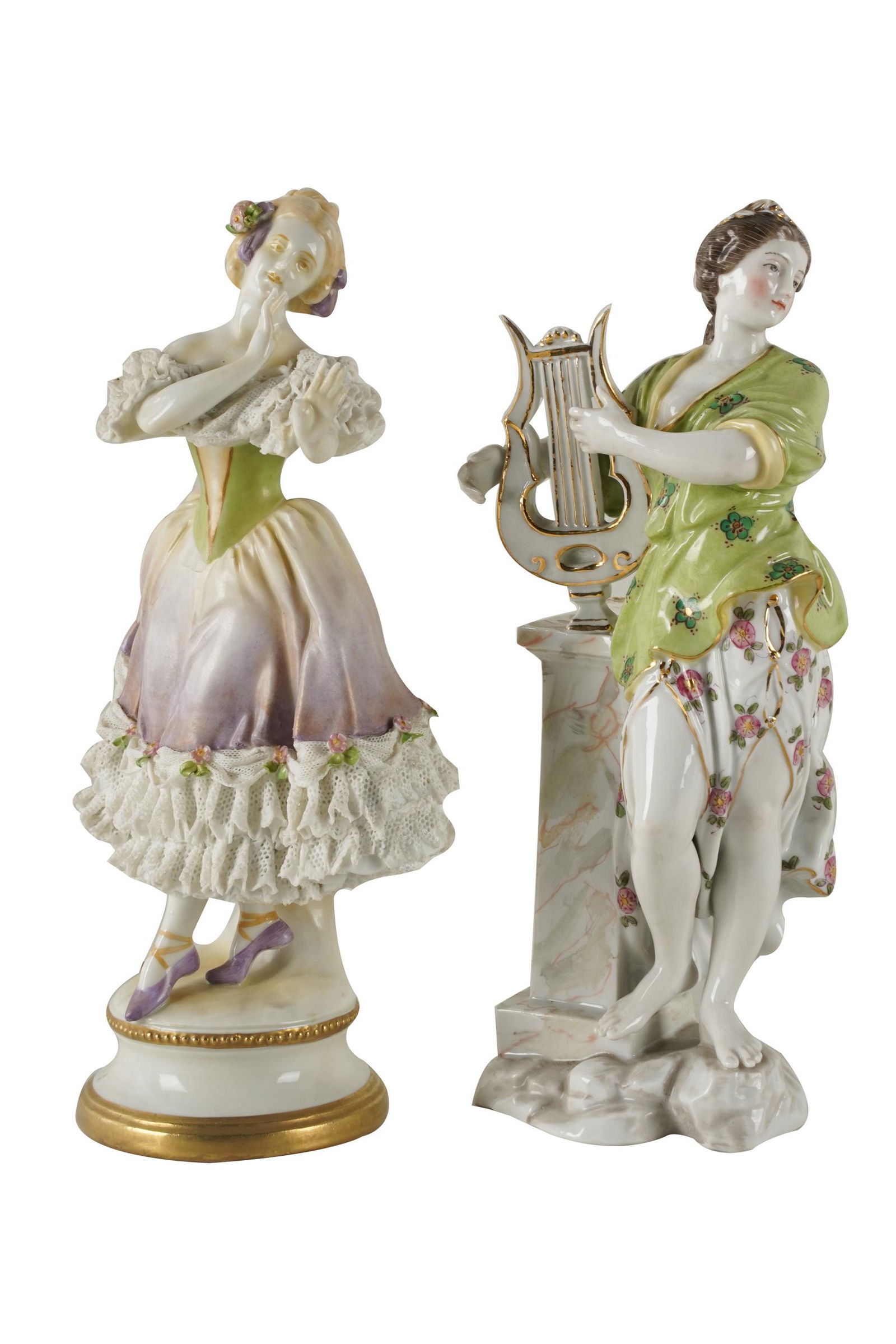 TWO GERMAN PORCELAIN FIGURES OF LADIES (1 of 6)