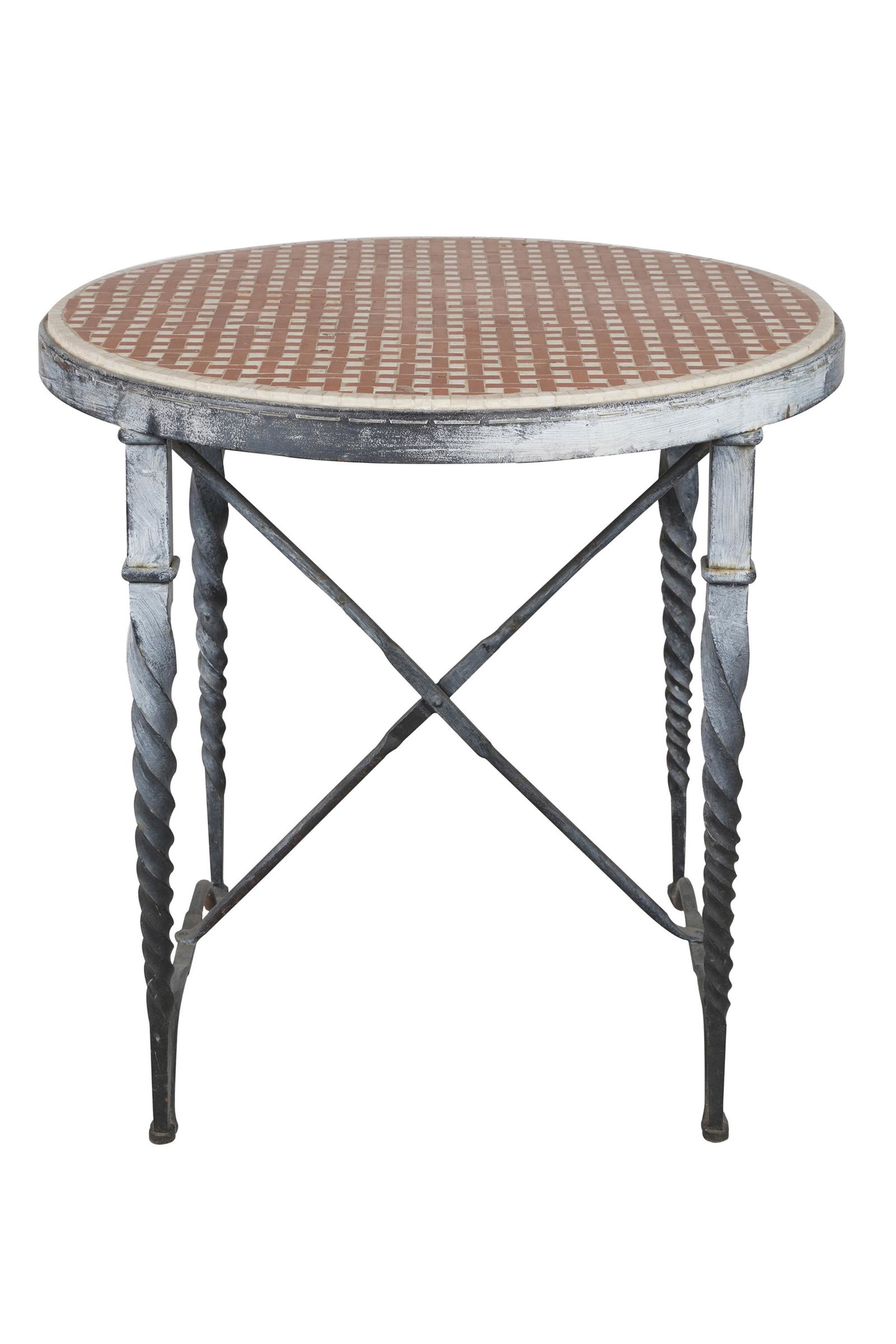 MOSAIC-TOP IRON PATIO TABLE (1 of 9)
