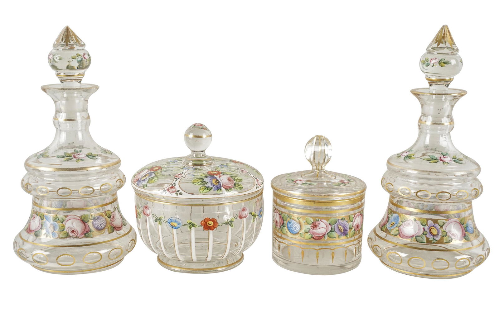 ENAMELED GLASS DRESSER SET (1 of 9)