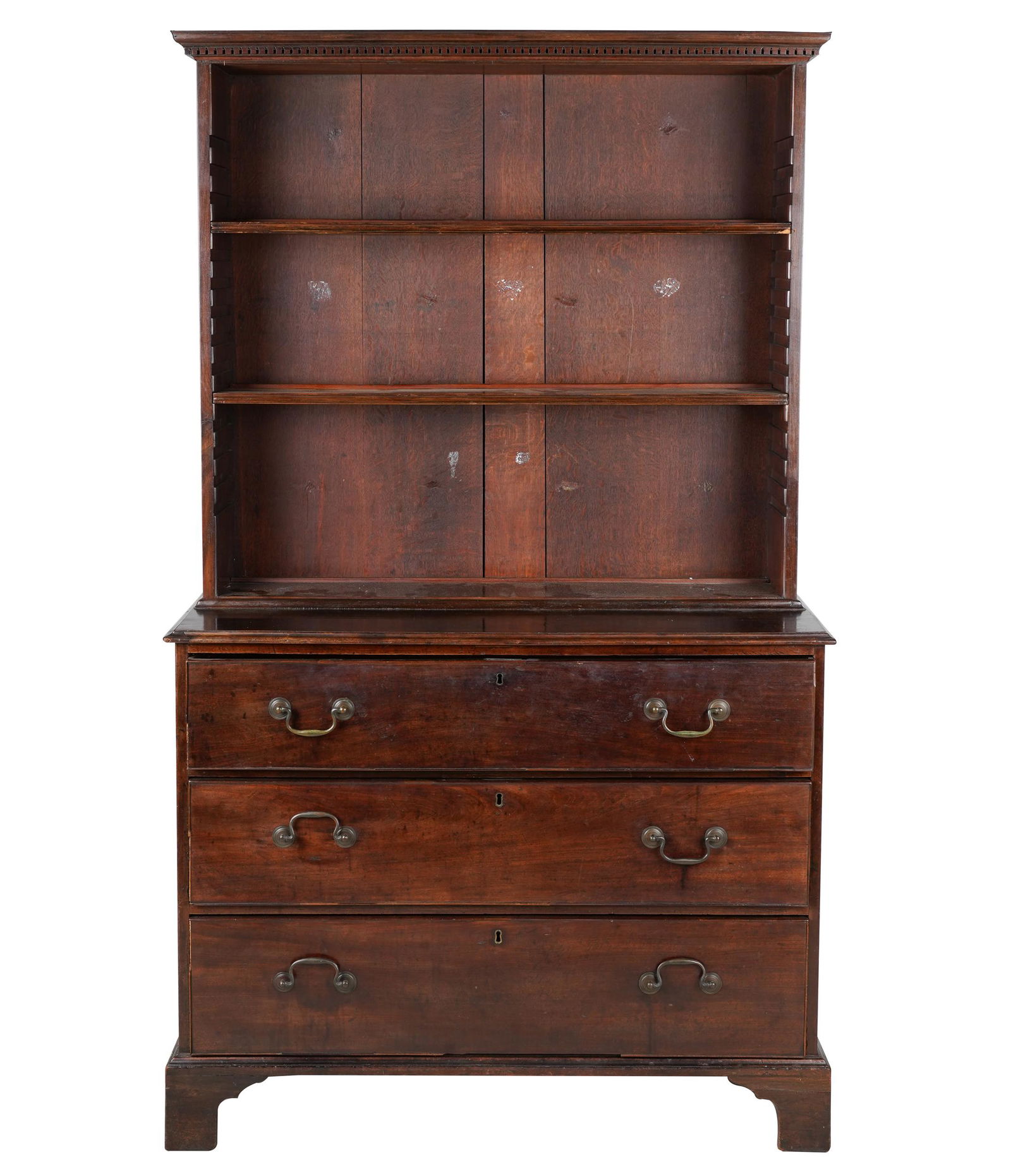 GEORGIAN MAHOGANY BOOKCASE BUREAU (1 of 10)