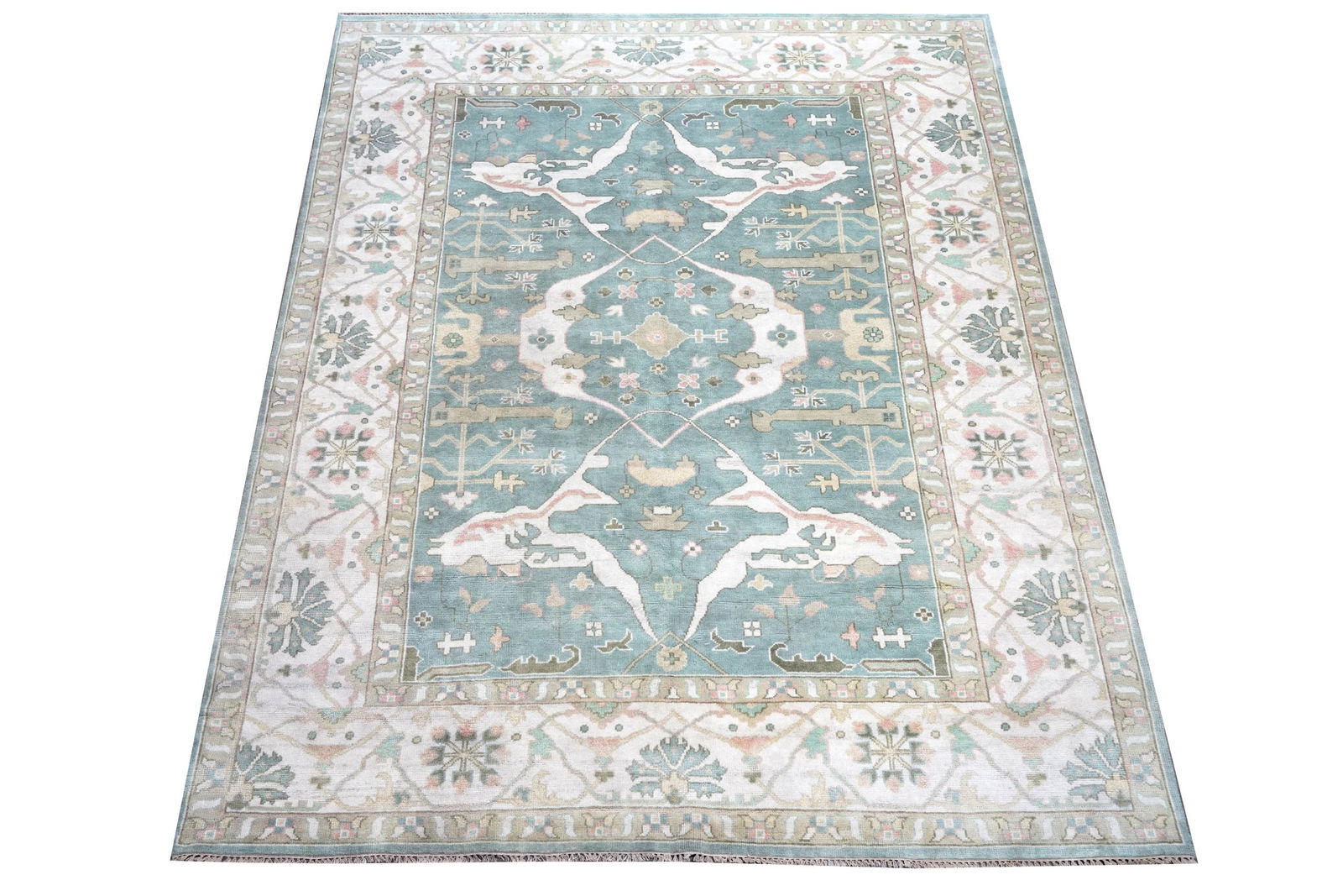 INDIAN OUSHAK-STYLE WOOL RUG (1 of 10)