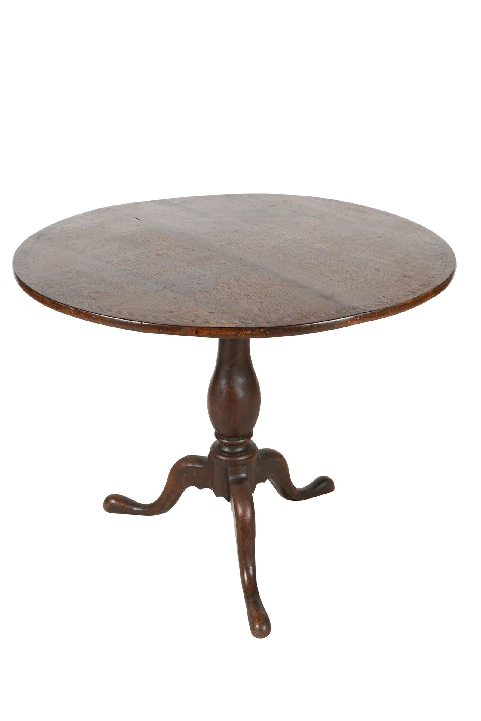 INLAID OAK TILT-TOP TRIPOD TABLE (1 of 8)