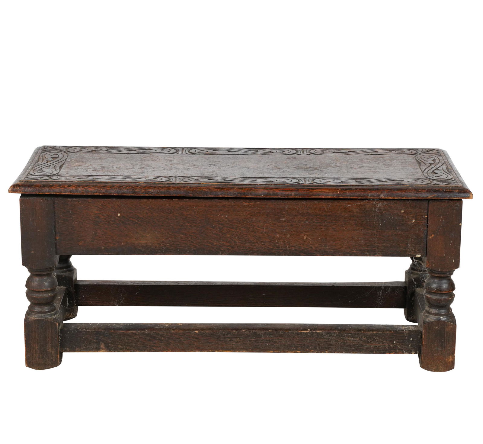 CARVED OAK BENCH (1 of 7)