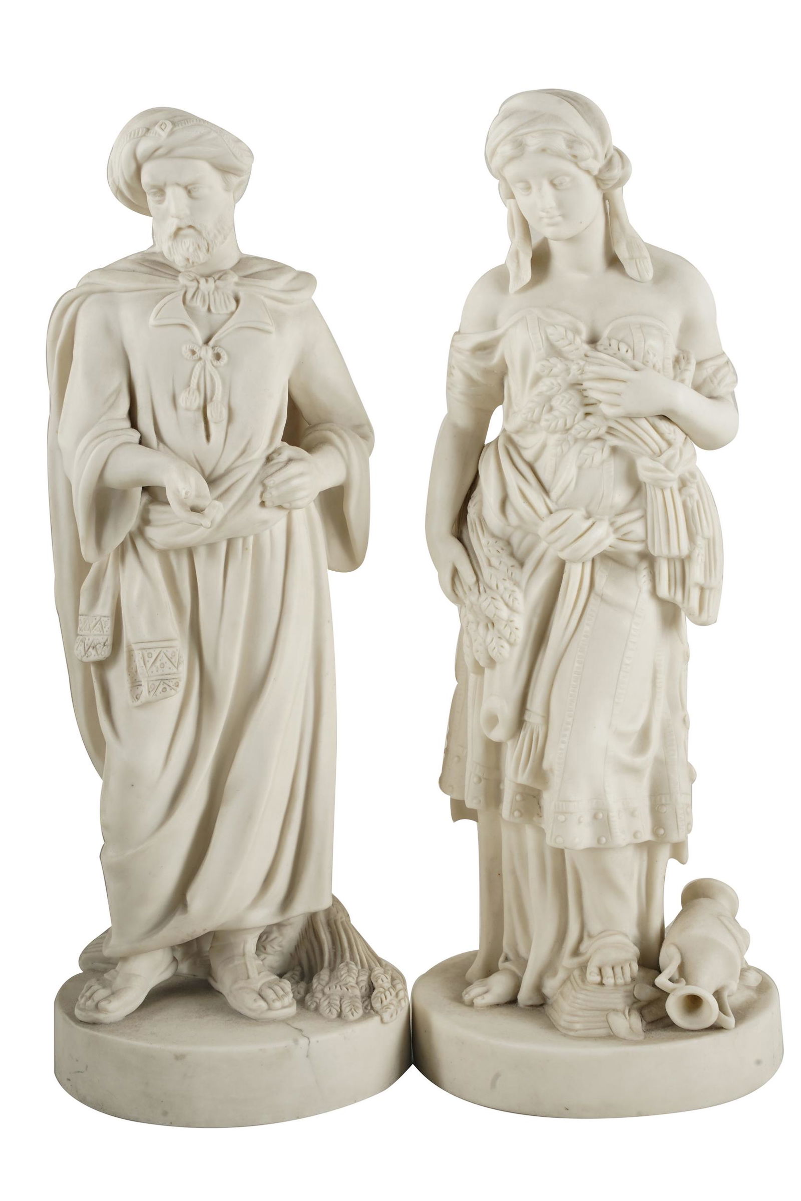 PAIR OF CONTINENTAL BISQUE PORCELAIN FIGURES (1 of 11)