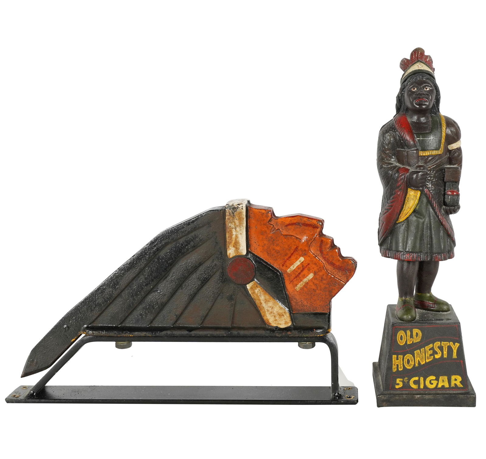 PAINTED IRON BANK & DOORSTOP (1 of 8)