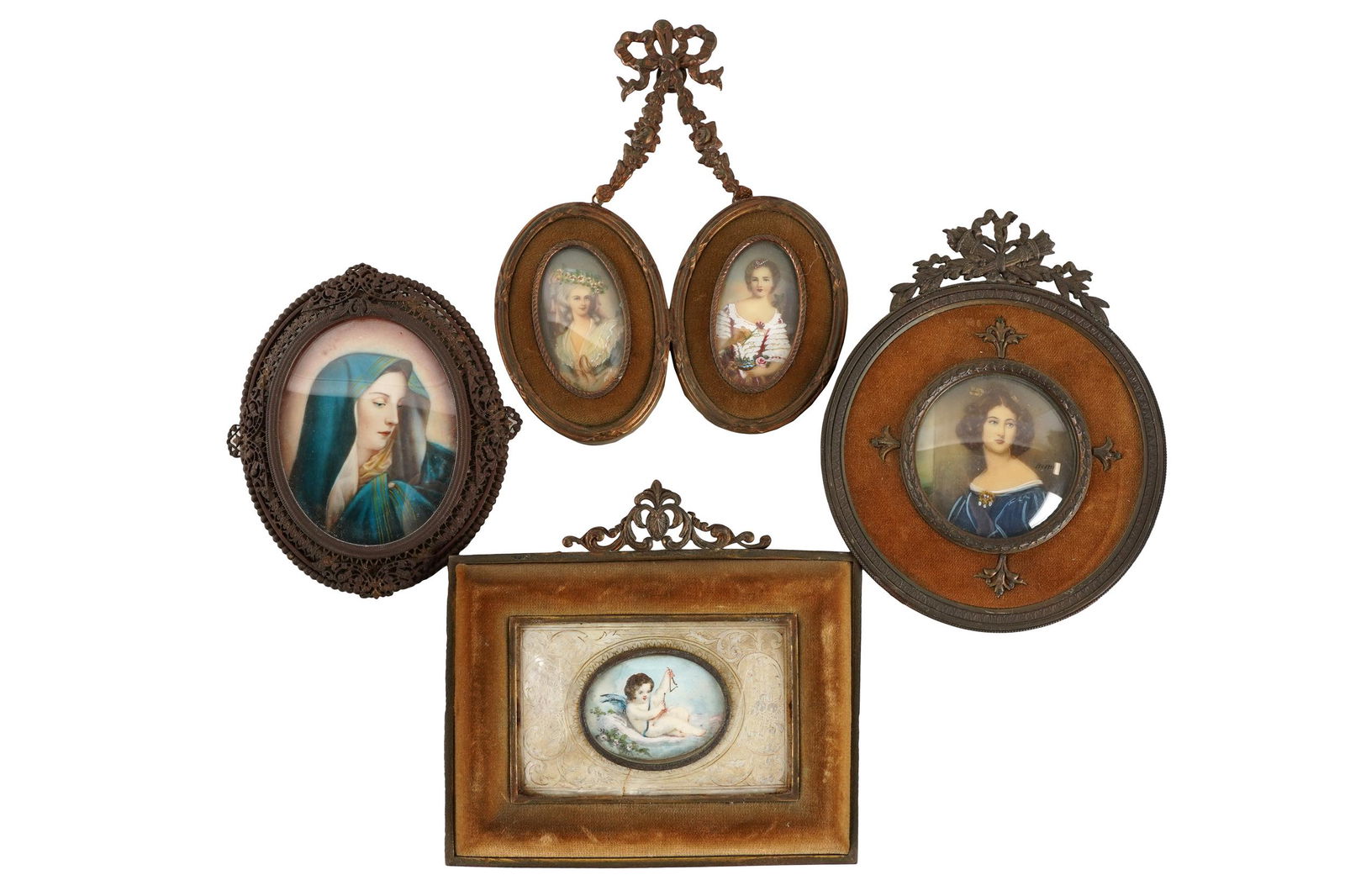 FOUR PORTRAIT MINIATURES (1 of 8)