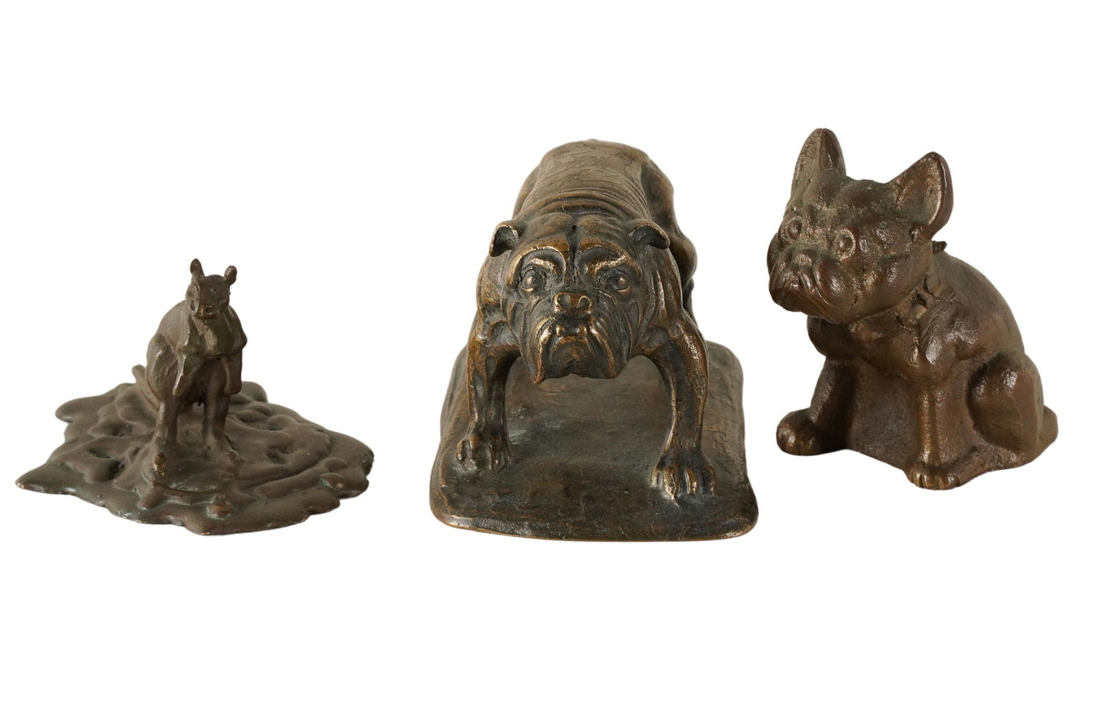 THREE BRONZE ANIMAL FIGURES (1 of 8)