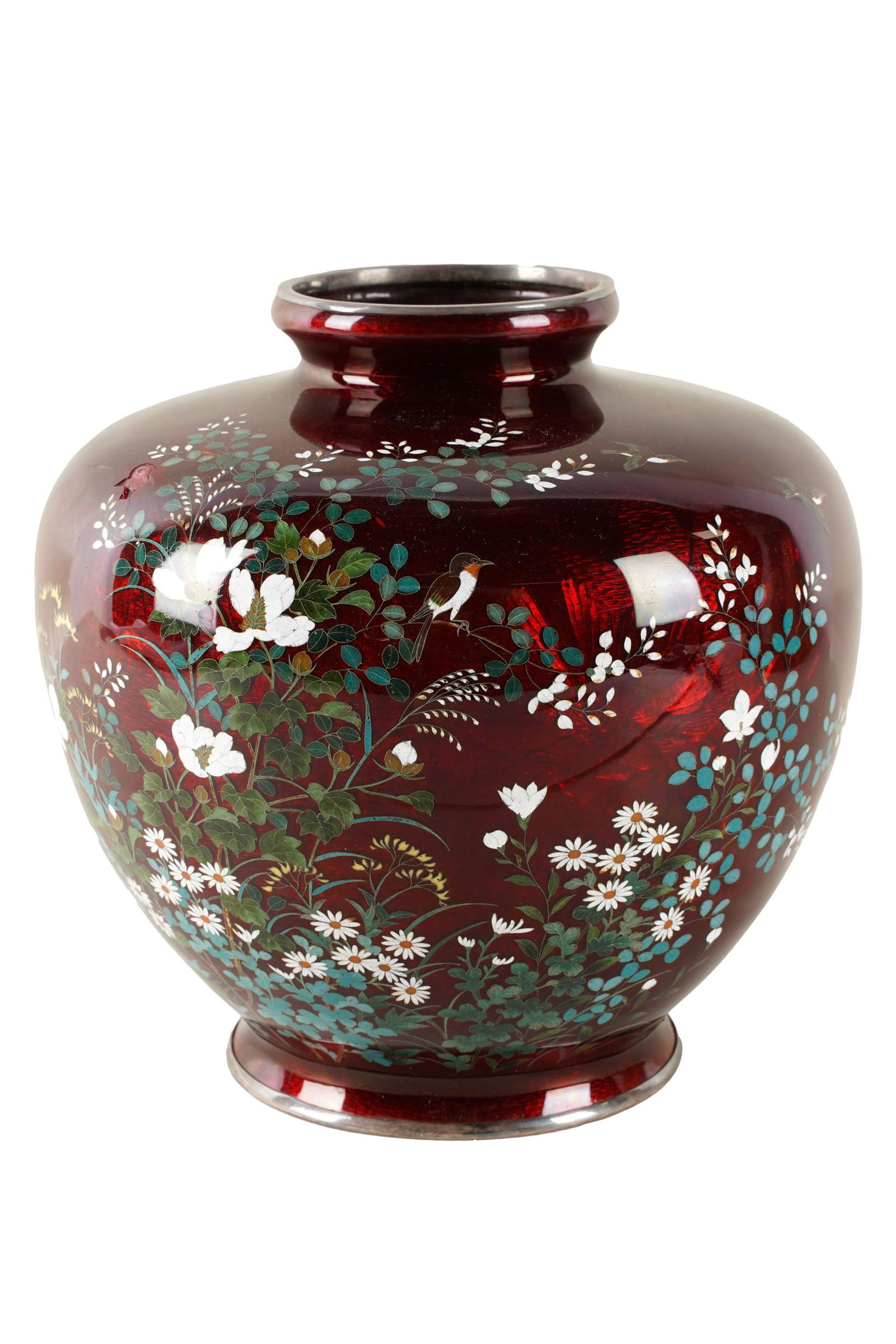 JAPANESE ENAMEL CLOISONNE VASE (1 of 8)