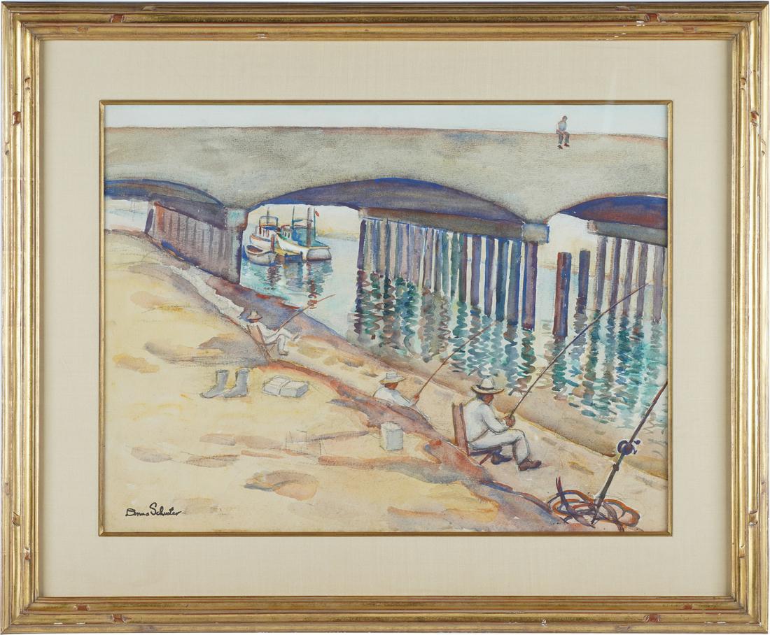 DONNA SCHUSTER (1883-1953): "FISHING, SAN PEDRO" (1 of 12)