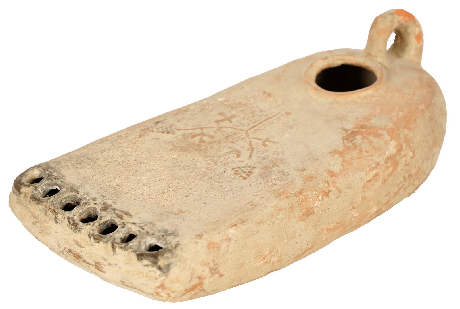 ANCIENT ROMAN-STYLE POTTERY OIL LAMP (1 of 6)