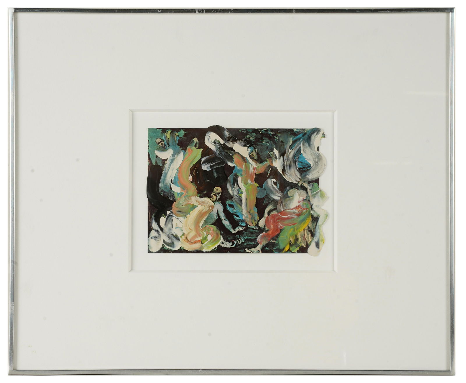 CHARLES CLOUGH (1951): ABSTRACT: 1981; acrylic on paper; Provenance: Nina Freudenheim Gallery, New York, label verso; 5 x 7 inches image; 14 x 17 inches frame