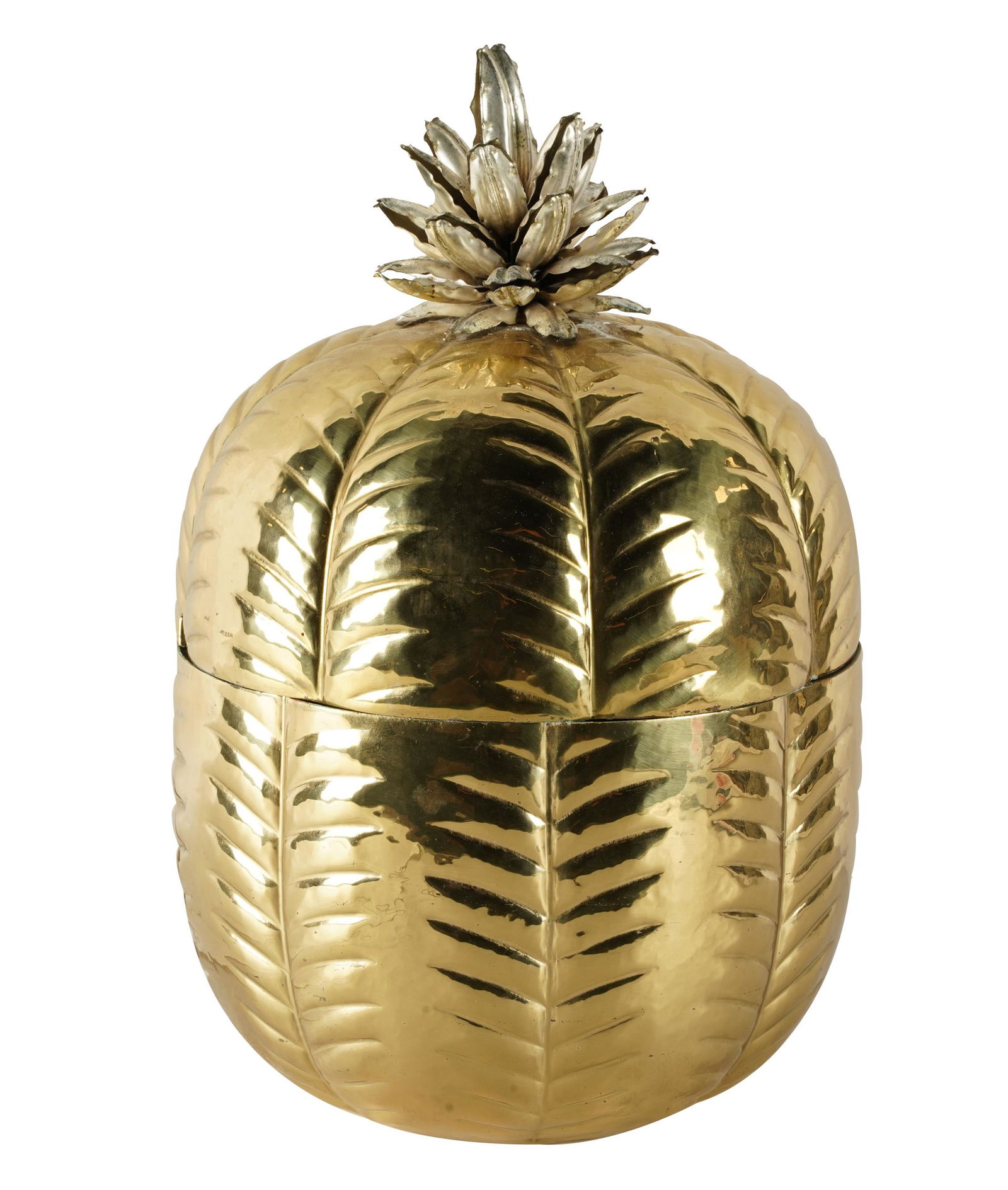 ITALIAN BRASS PINEAPPLE-FORM ICE BUCKET (1 of 9)