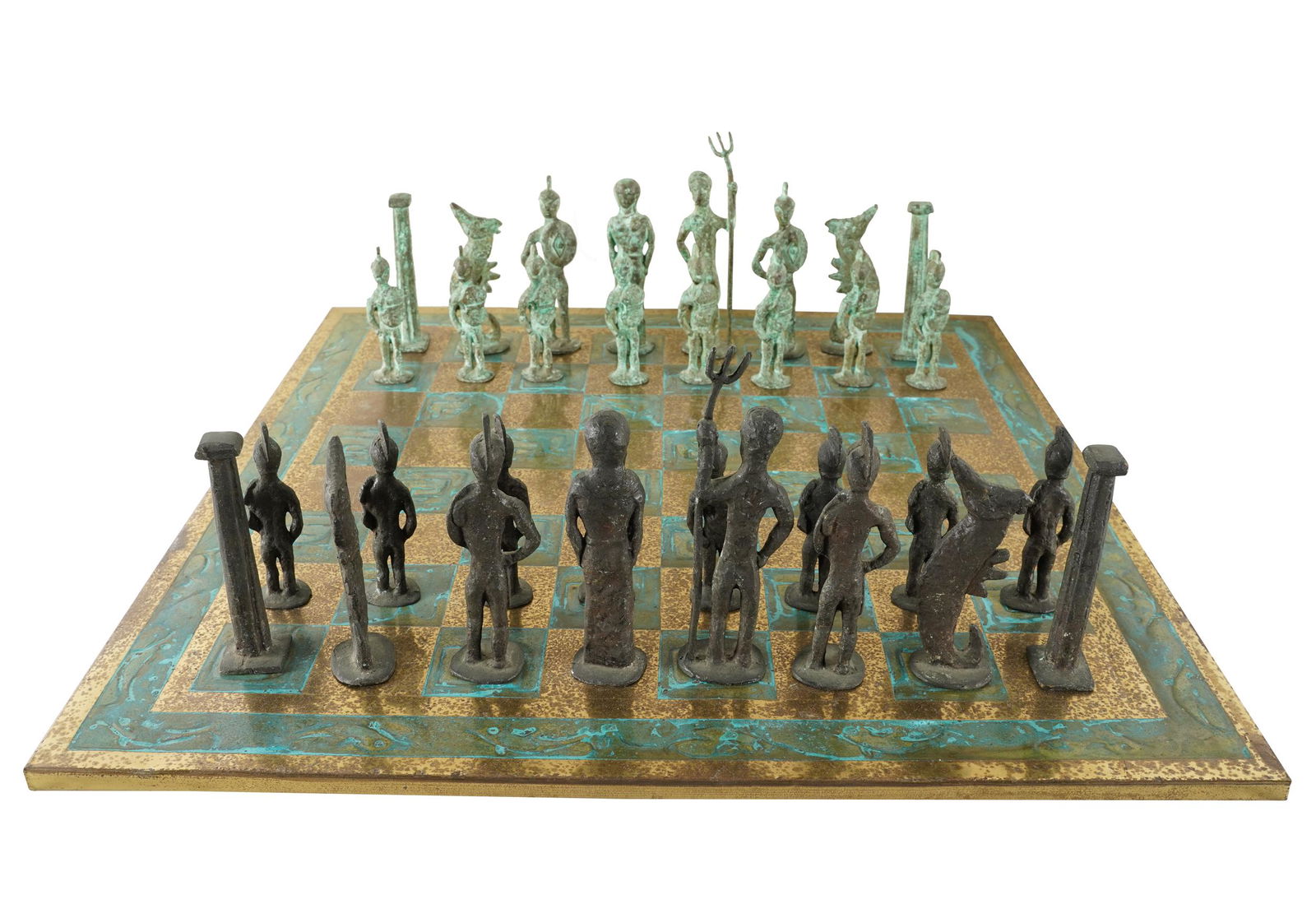 MIXED METAL & ENAMEL CHESS SET (1 of 10)
