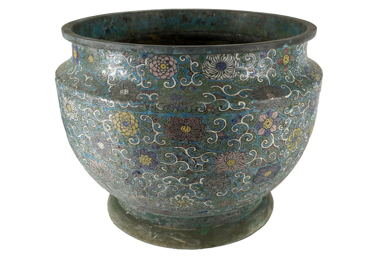 CHAMPLEVE ENAMEL PLANTER (1 of 6)