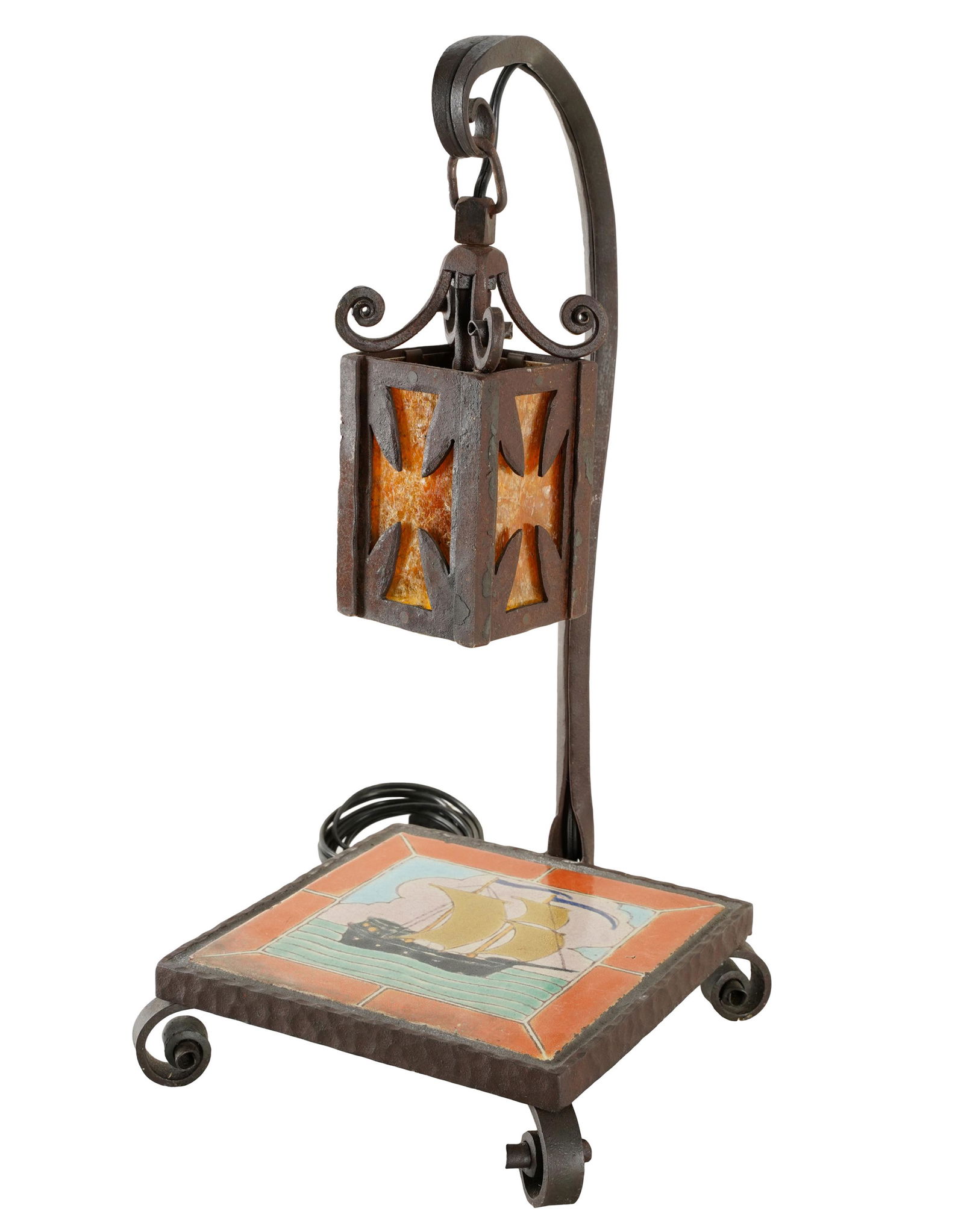BUSHERE & SONS: IRON & TILE TABLE LAMP (1 of 9)