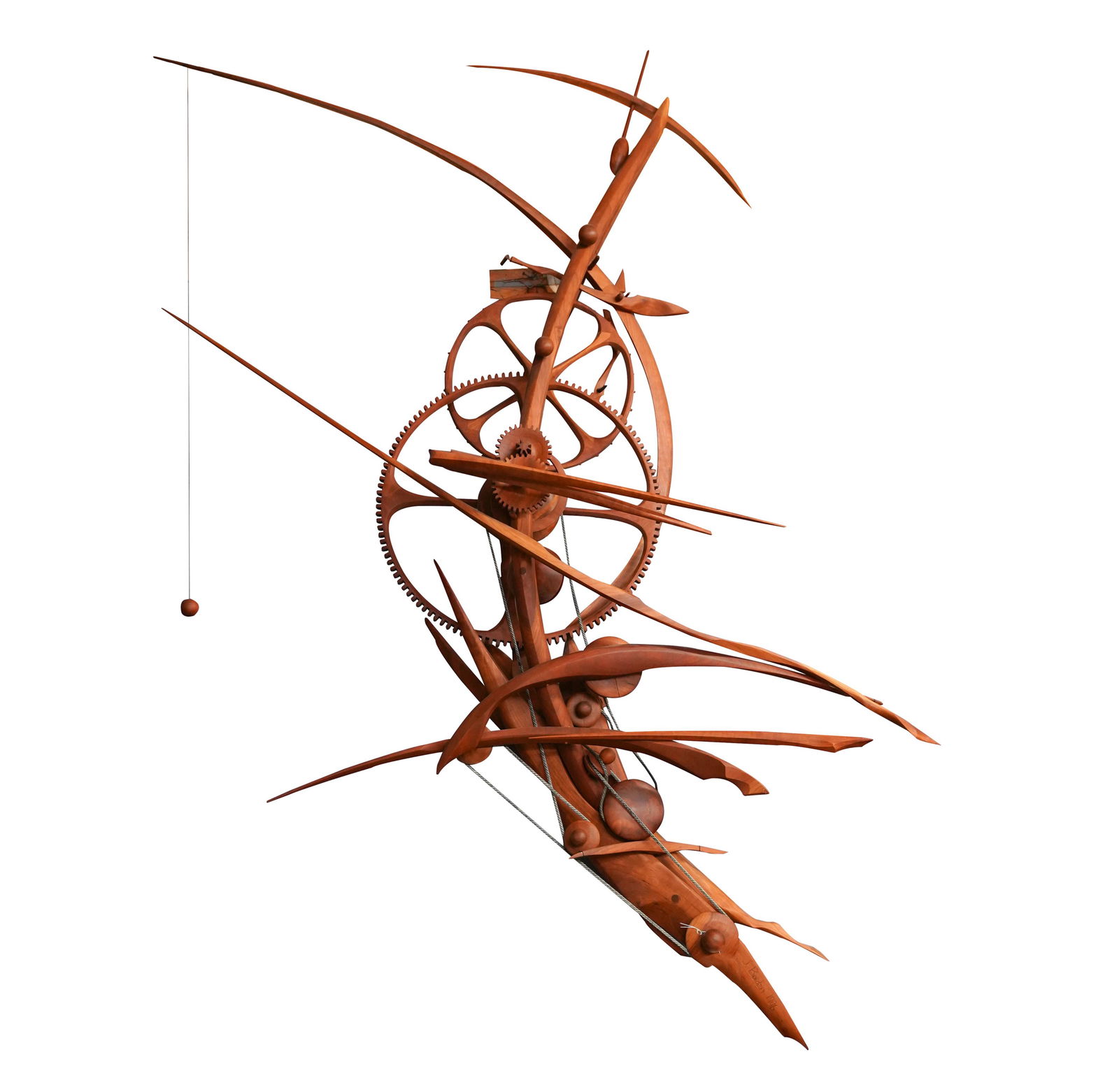 JAMES BORDEN: CARVED WOOD WALL CLOCK (1 of 8)