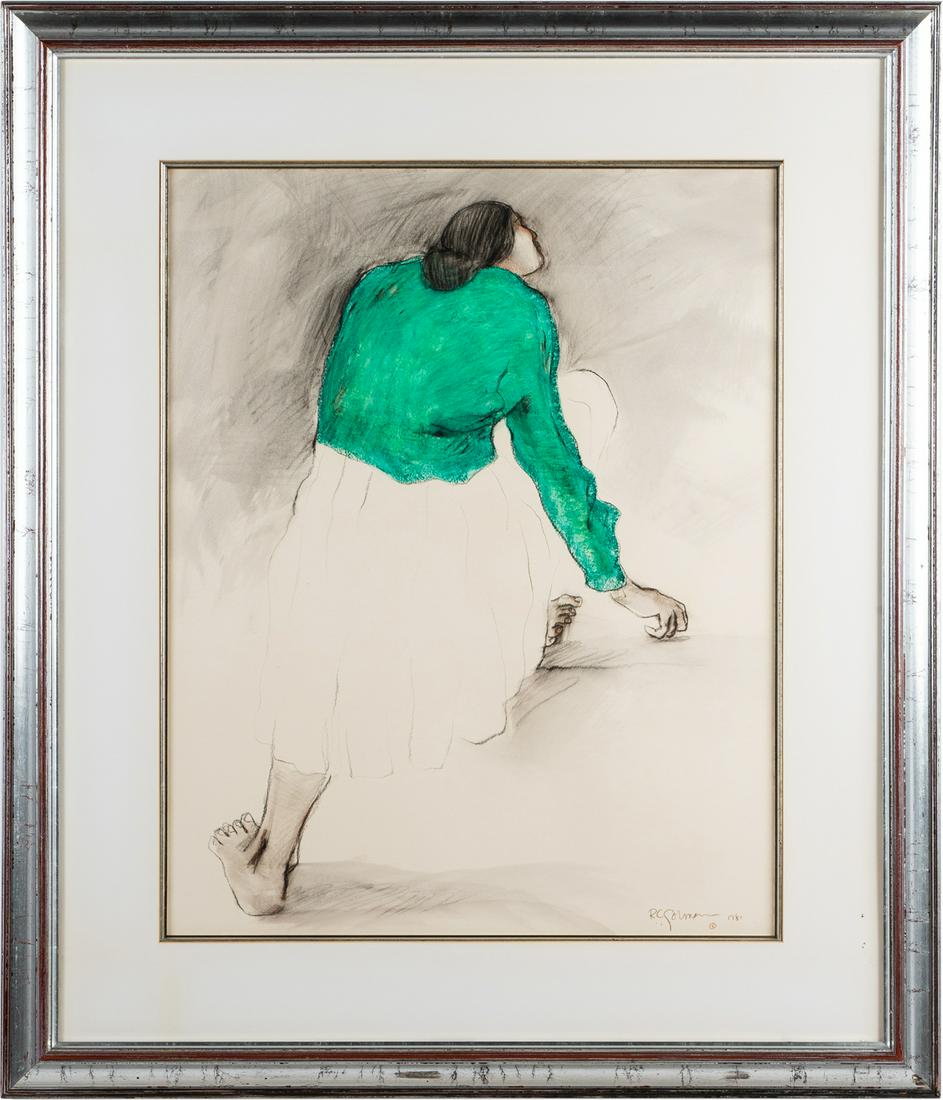 RC GORMAN (1932 - 2005): WOMAN IN GREEN BLOUSE (1 of 13)