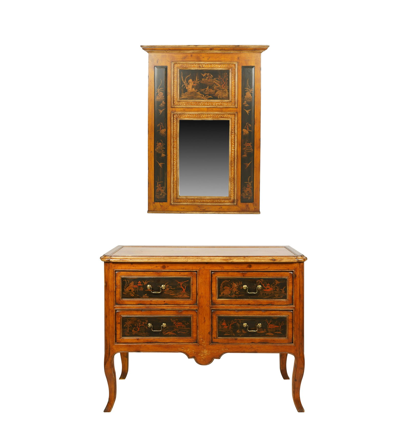 FRENCH PROVINCIAL STYLE COMMODE & MIRROR (1 of 11)