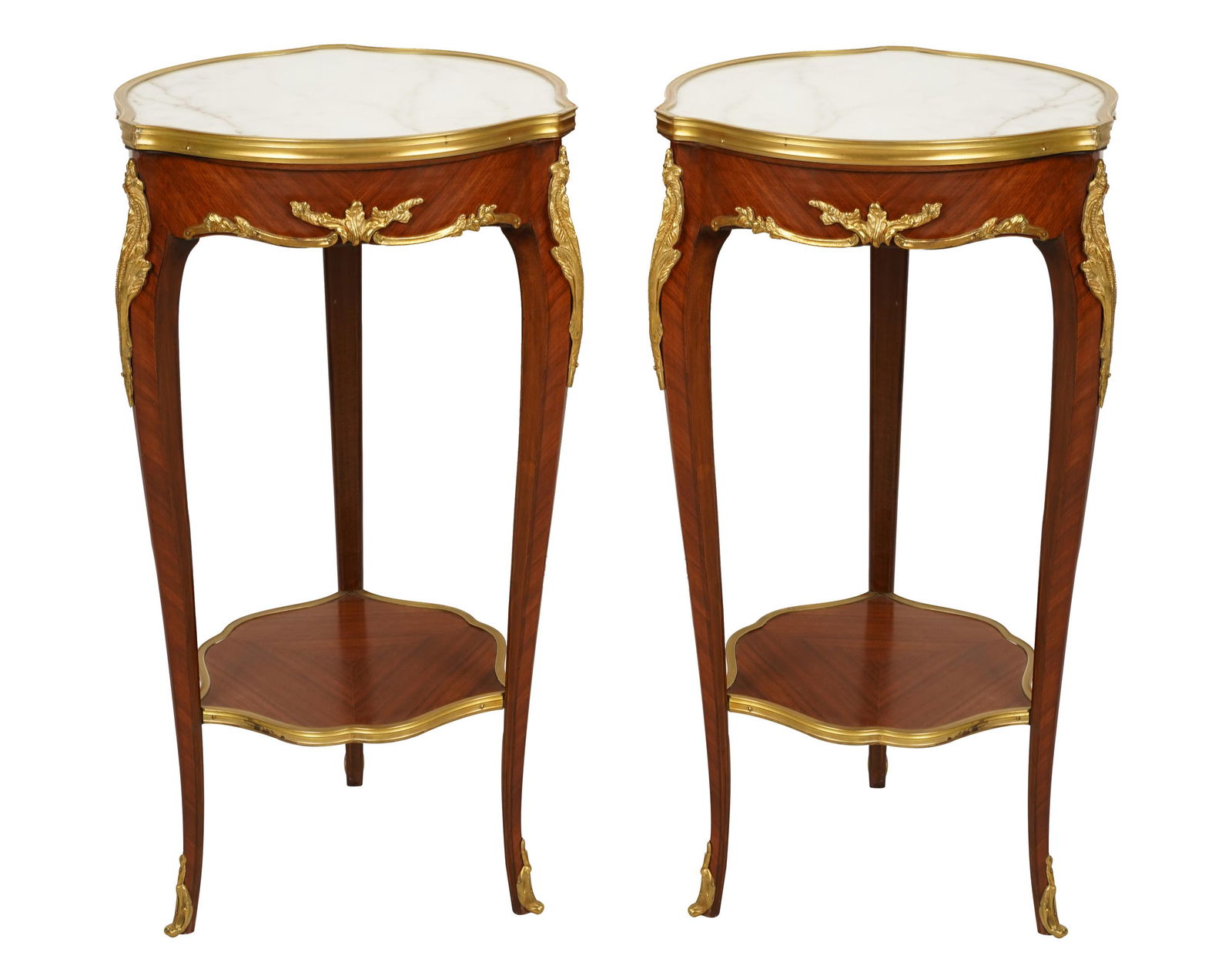 PAIR LOUIS XV STYLE GILT BRONZE-MOUNTED STANDS (1 of 11)
