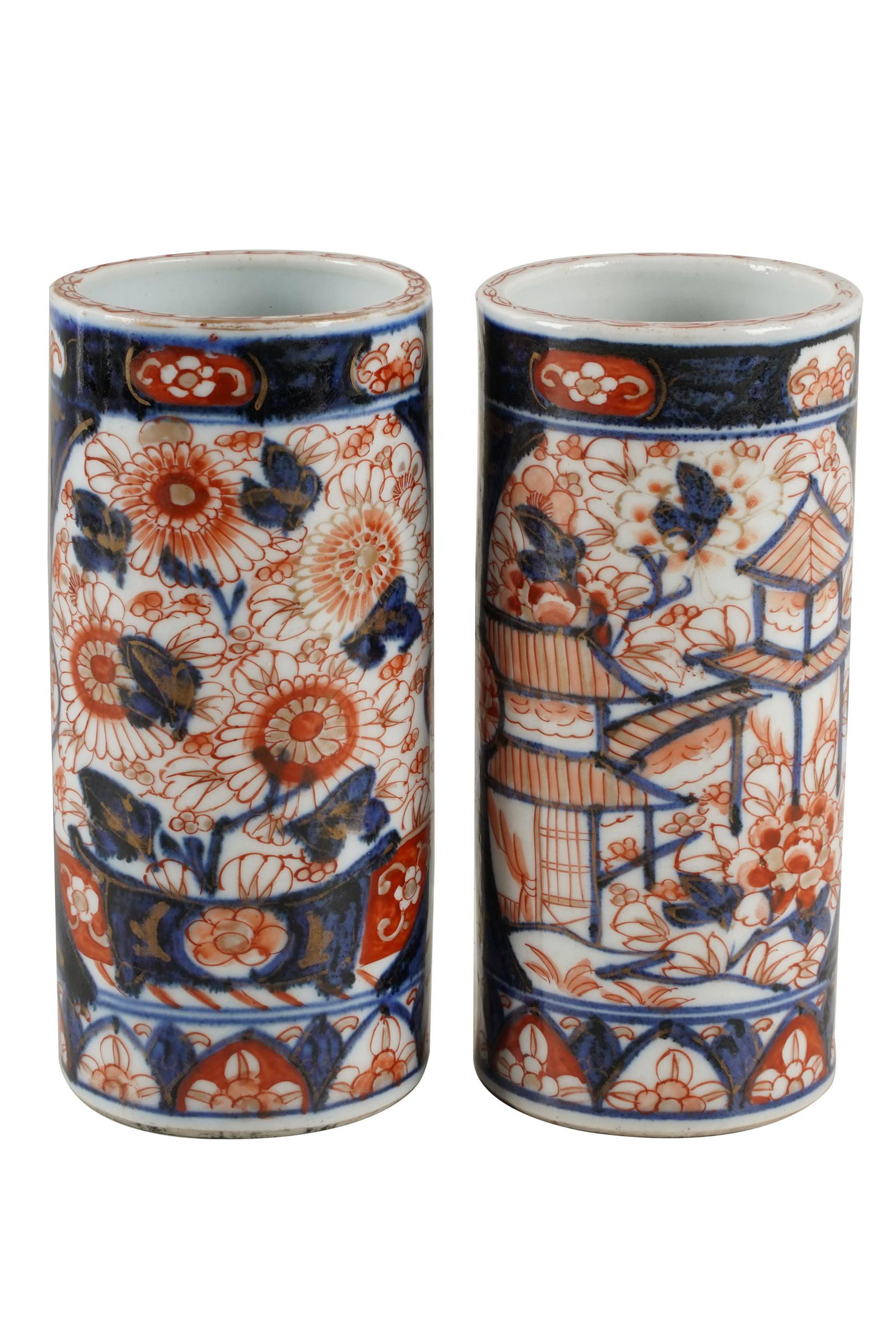 PAIR OF IMARI PORCELAIN BRUSH POTS (1 of 6)