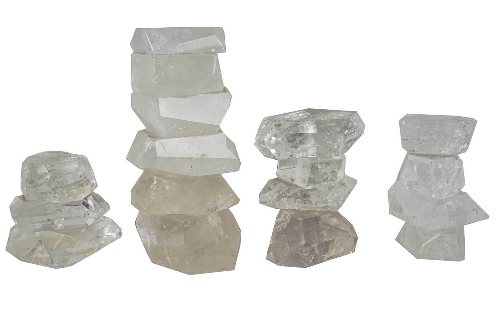 FOUR ROCK CRYSTAL TABLE ORNAMENTS (1 of 6)