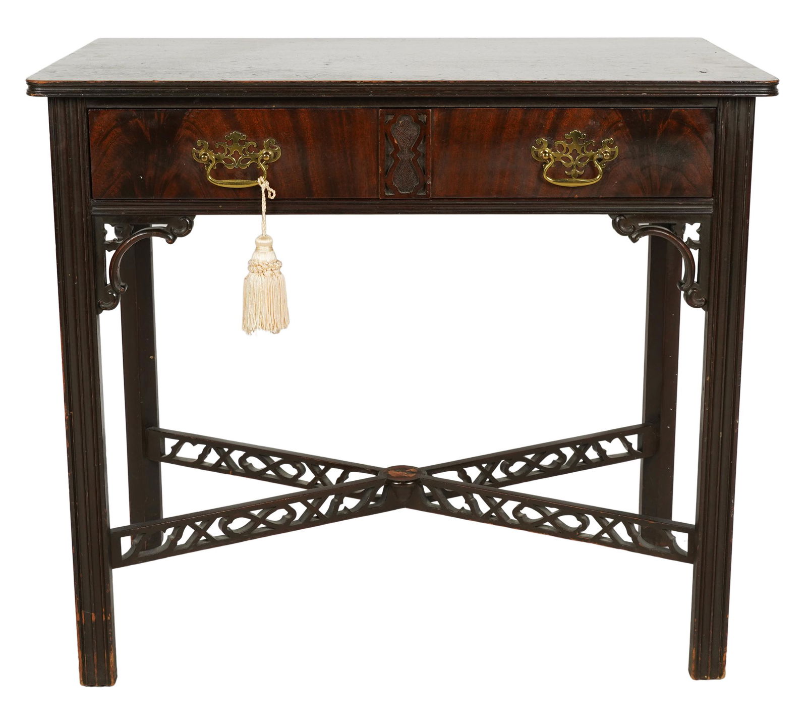 CHIPPENDALE STYLE CARVED MAHOGANY DRESSING TABLE (1 of 11)