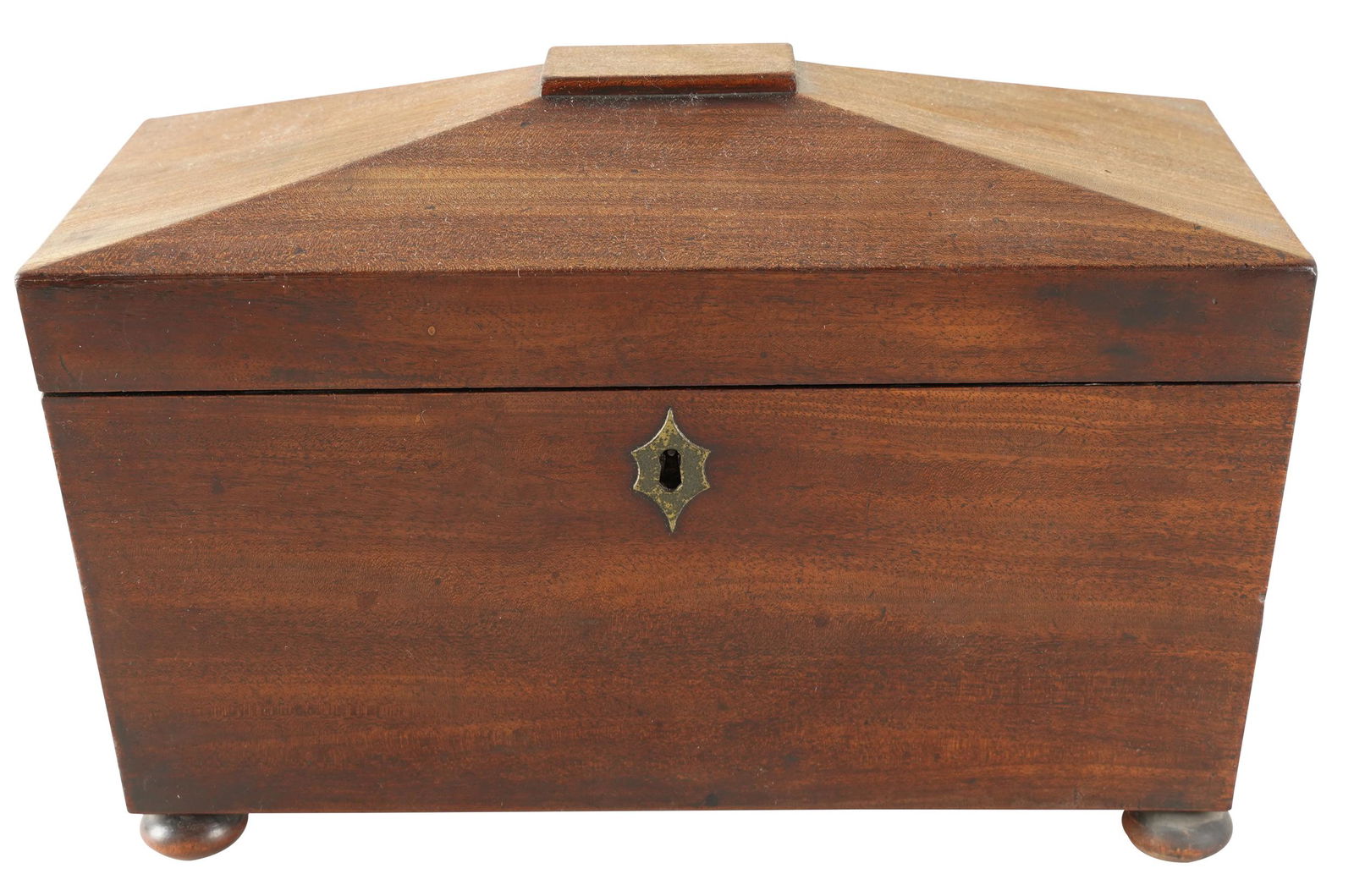 REGENCY MAHOGANY TEA CADDY (1 of 8)
