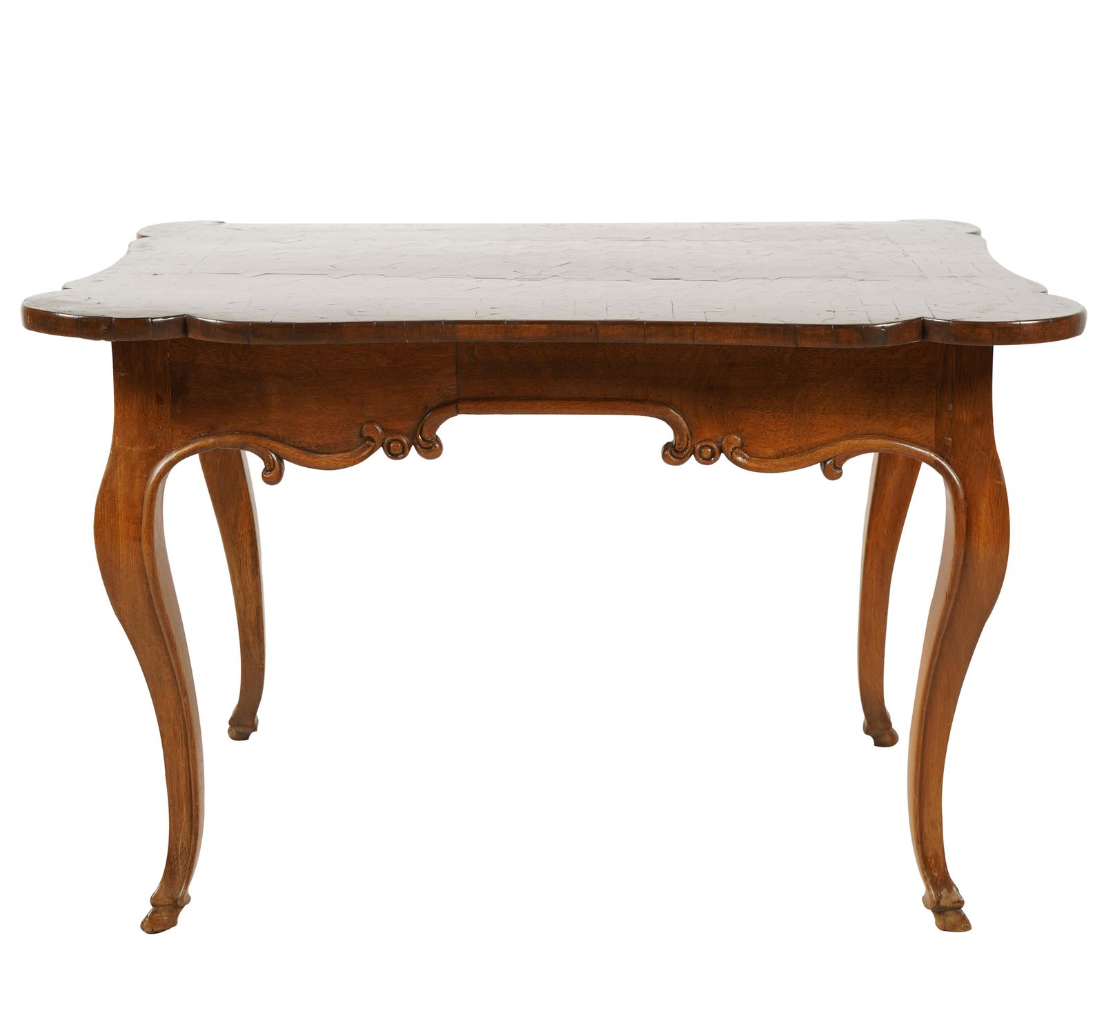 32. FRENCH PROVINCIAL TABLE WITH PARQUETRY TOP (1 of 7)