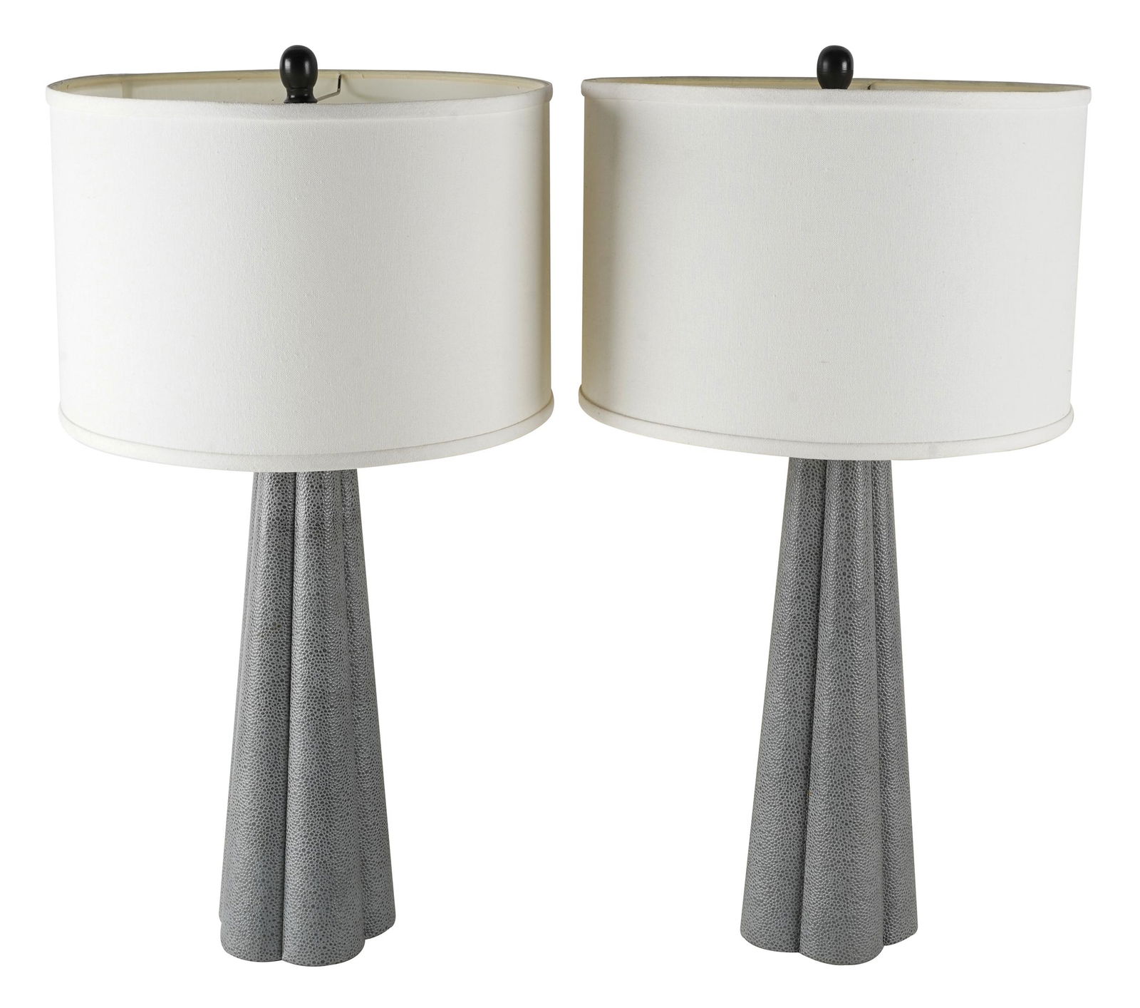 PAIR OF FAUX SHAGREEN TABLE LAMPS (1 of 7)