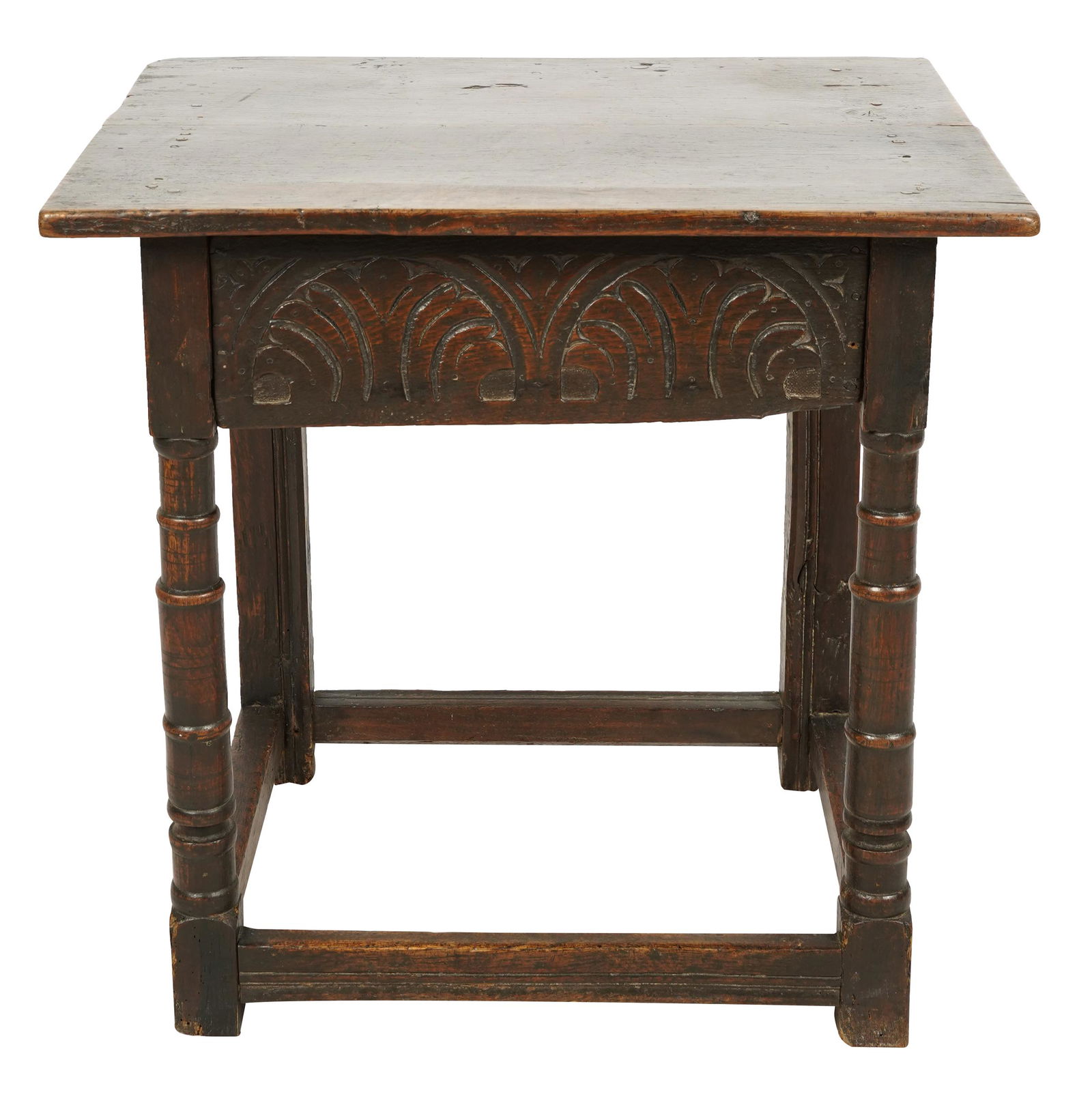 GEORGIAN CARVED OAK TAVERN TABLE (1 of 9)