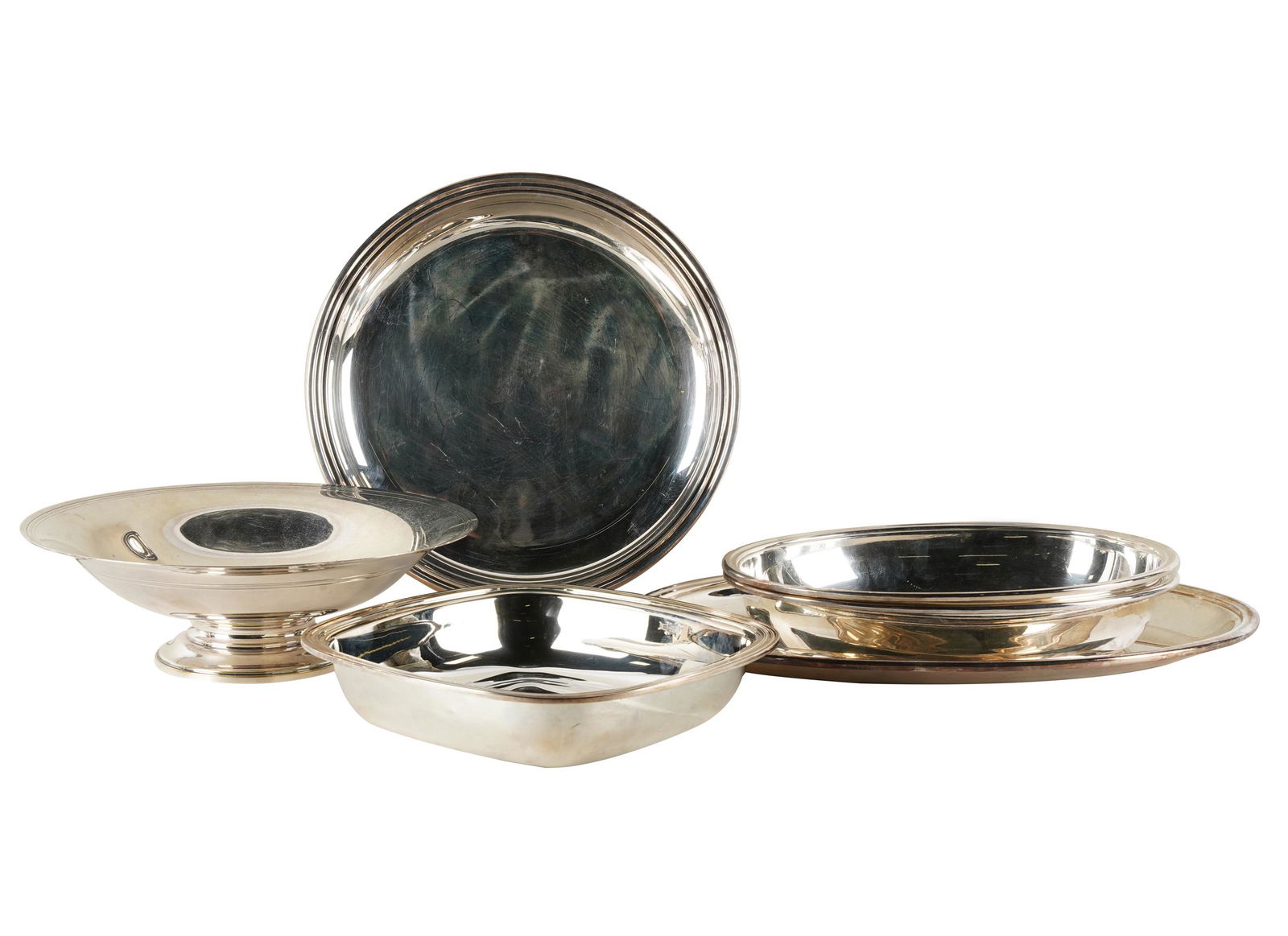 SIX PUIFORCAT FRENCH SILVERPLATE SERVING PIECES (1 of 6)