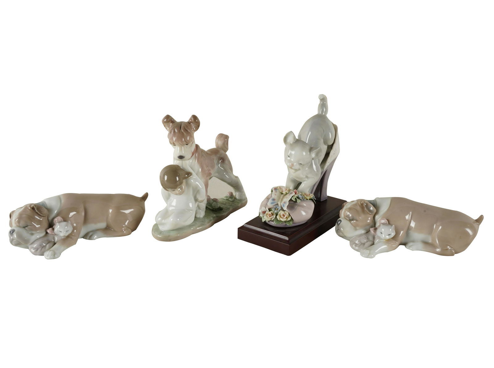 FOUR LLADRO PORCELAIN ANIMAL FIGURES (1 of 12)