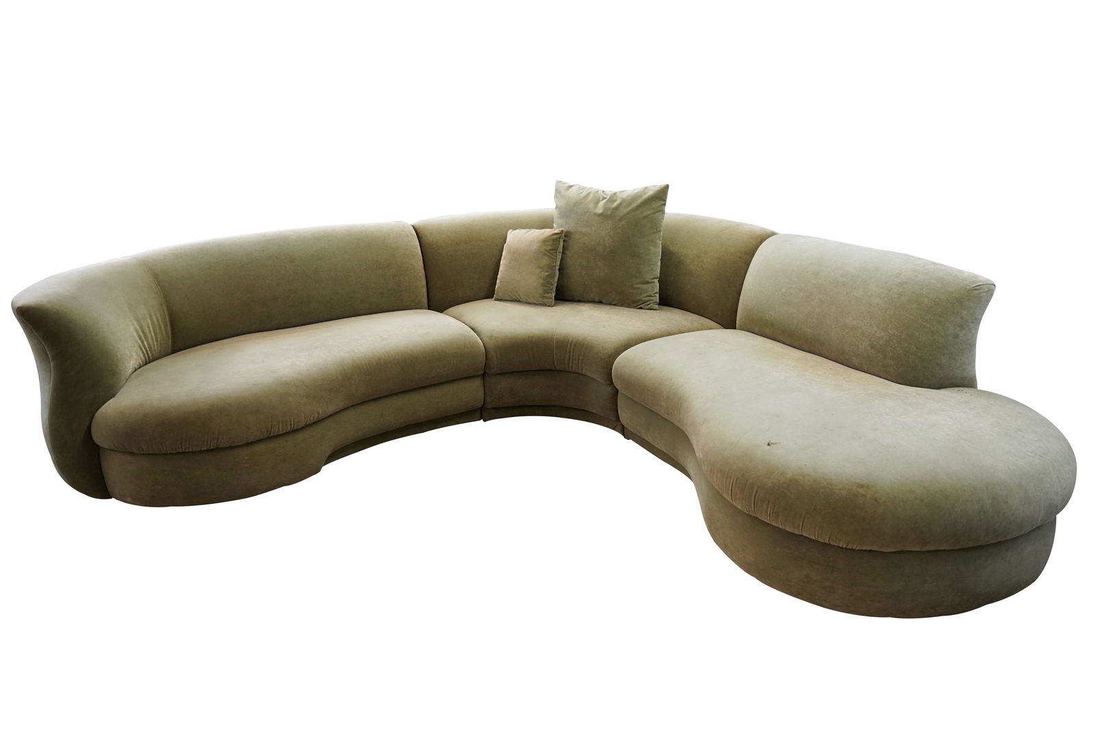 GREEN UPHOLSTERED THREE-SECTION SOFA (1 of 14)