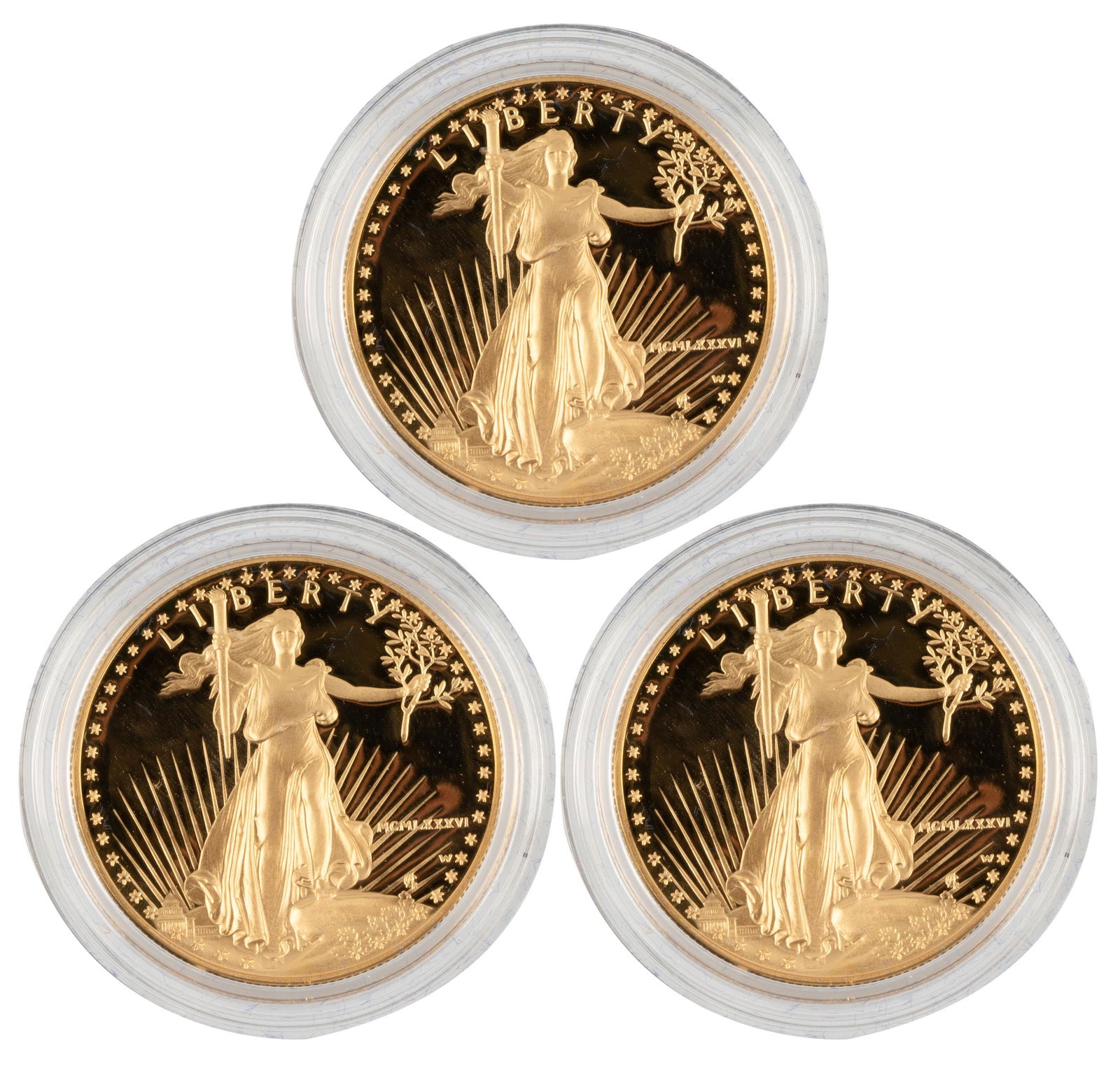 THREE AMERICAN GOLD EAGLE COINS (1 of 11)