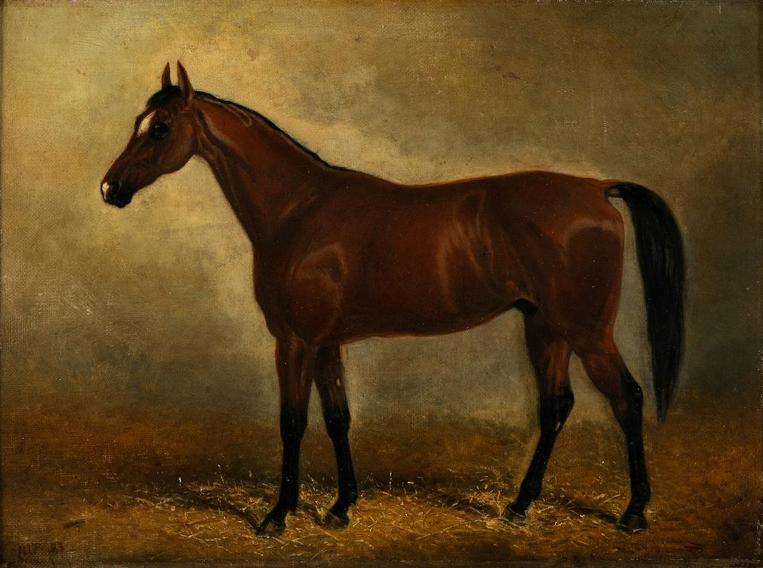 ENGLISH SCHOOL: "JARED": 1883; oil on canvas; initialed and dated lower left; titled to plaque; Provenance: The Estate of Barry Tarlow, Los Angeles; 9 x 12 inches; 15 x 18 inches frame