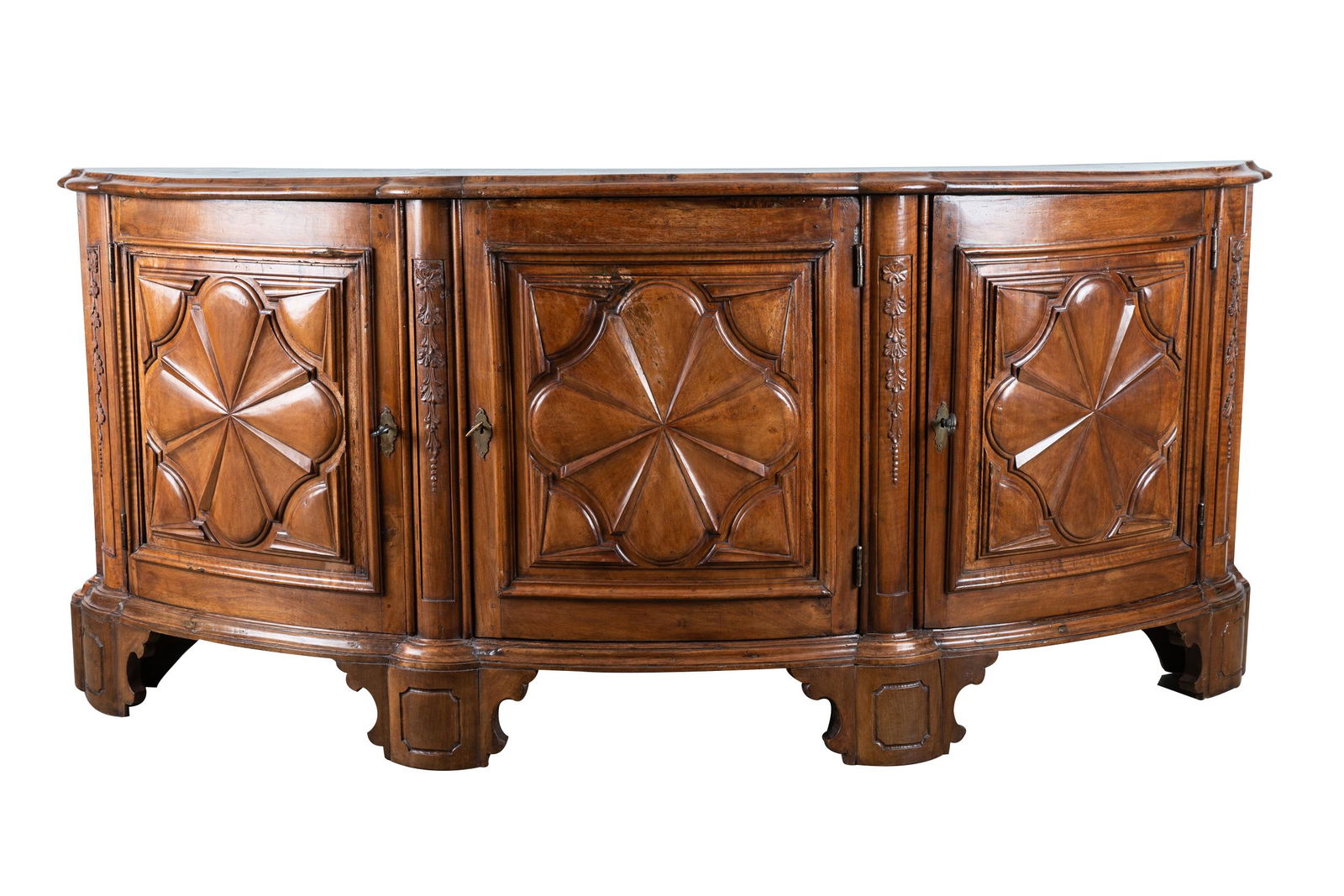 ITALIAN CARVED WALNUT DEMILUNE CREDENZA (1 of 11)